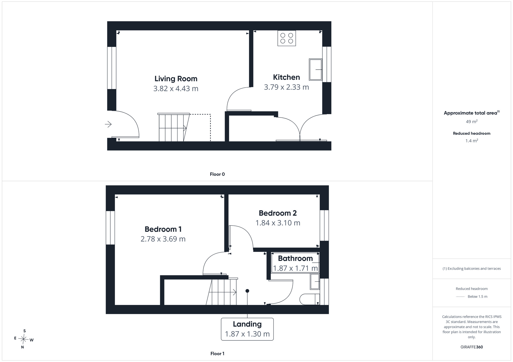 Floorplan of 2 bedroom Mid Terrace House for sale, Chapel Terrace, Thornhill, Cumbria, CA22