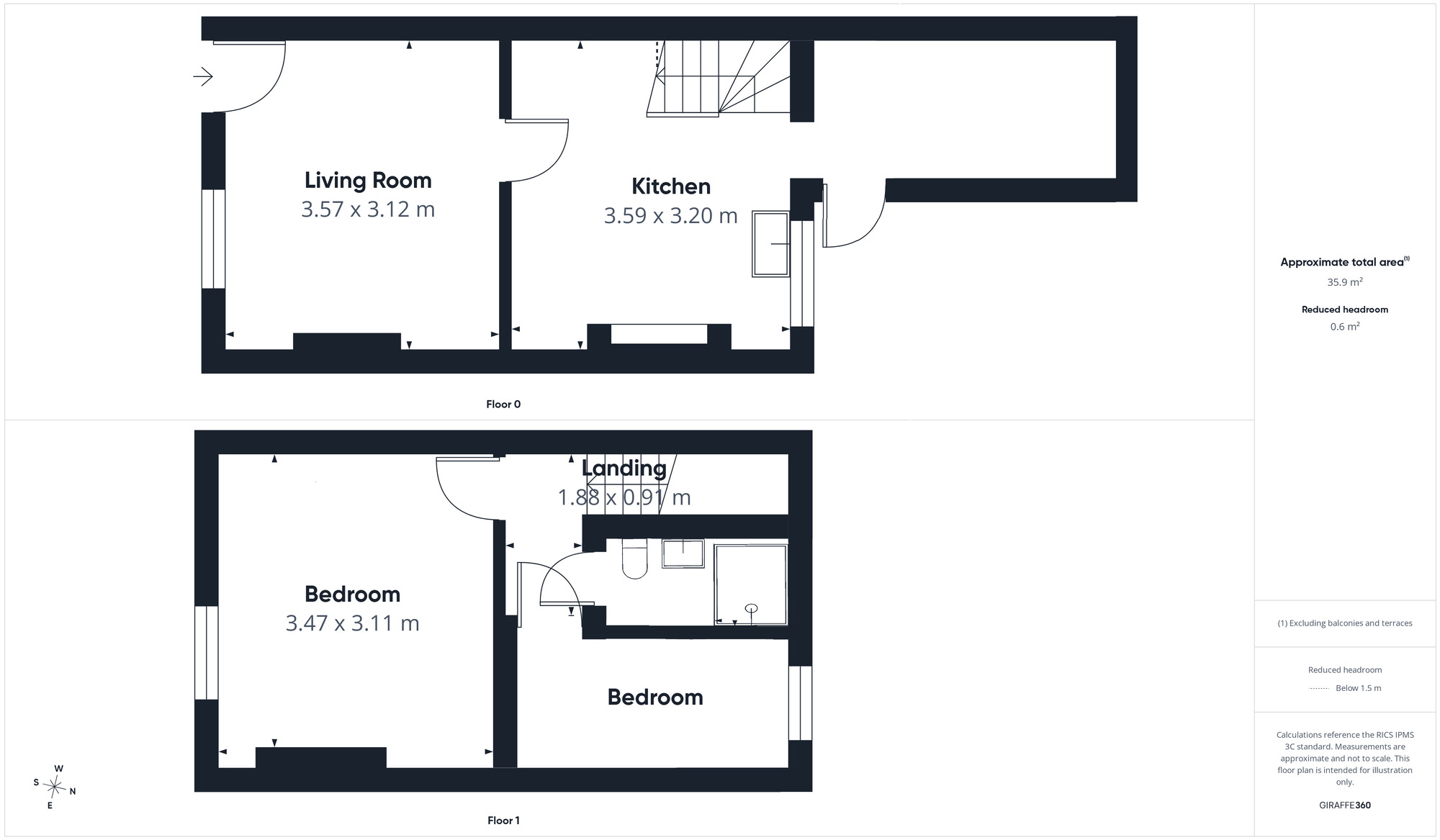 Floorplan of 2 bedroom Mid Terrace House for sale, Kiln Brow, Cleator, Cumbria, CA23