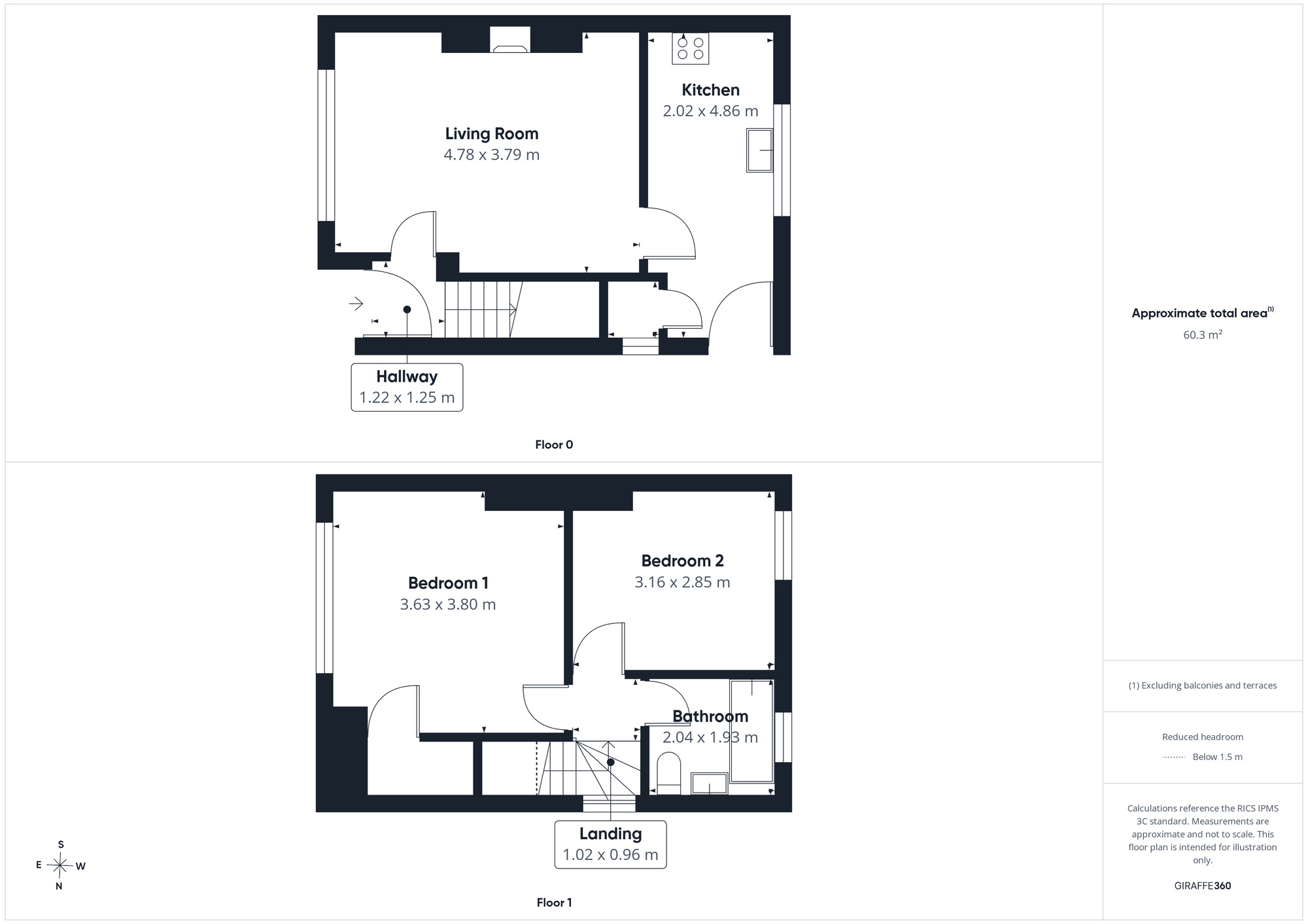 Floorplan of 2 bedroom Semi Detached House for sale, Shore Terrace, Salterbeck, Cumbria, CA14
