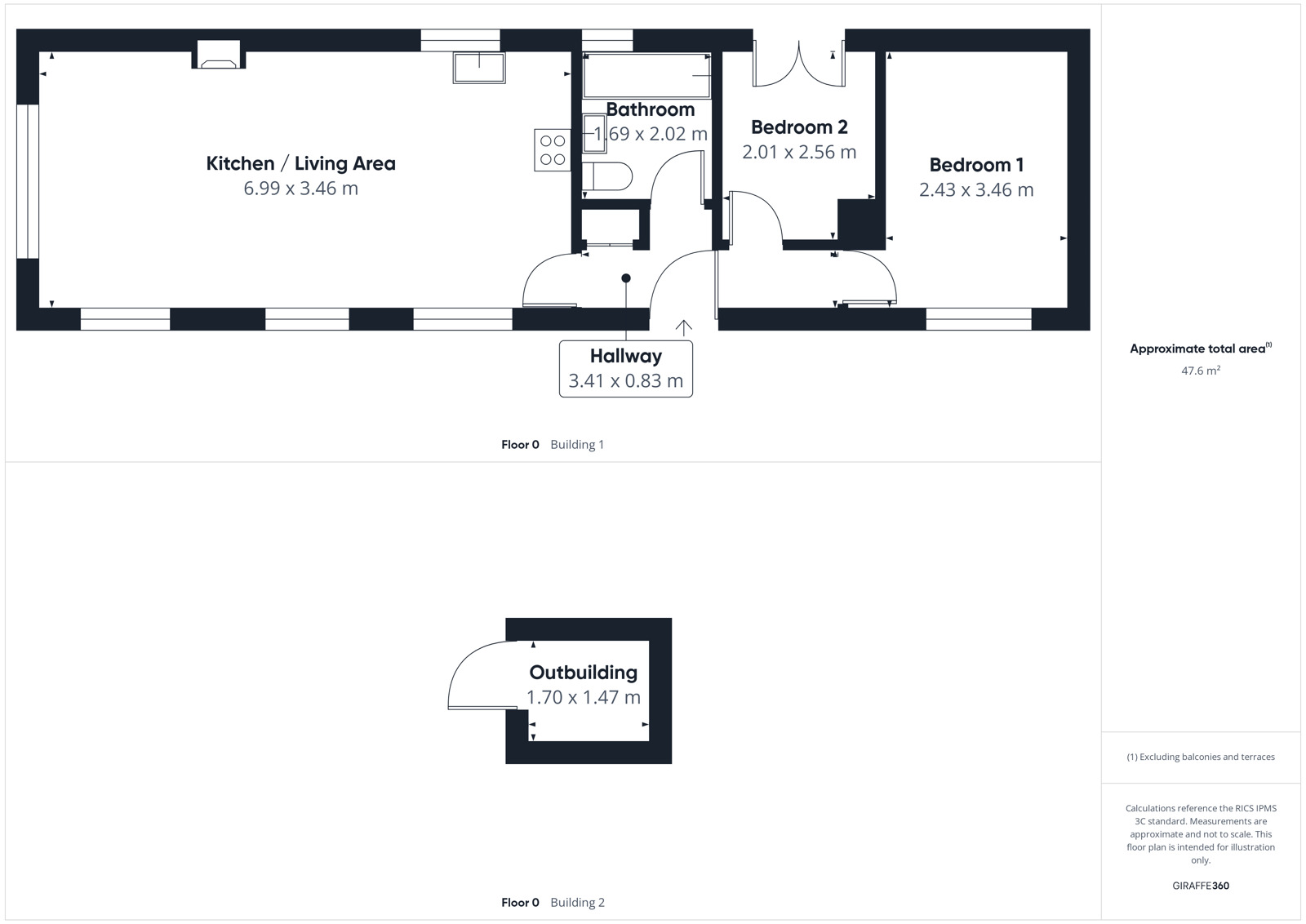 Floorplan of 2 bedroom Park Home Property for sale, Fell View Park, Gosforth, Cumbria, CA20