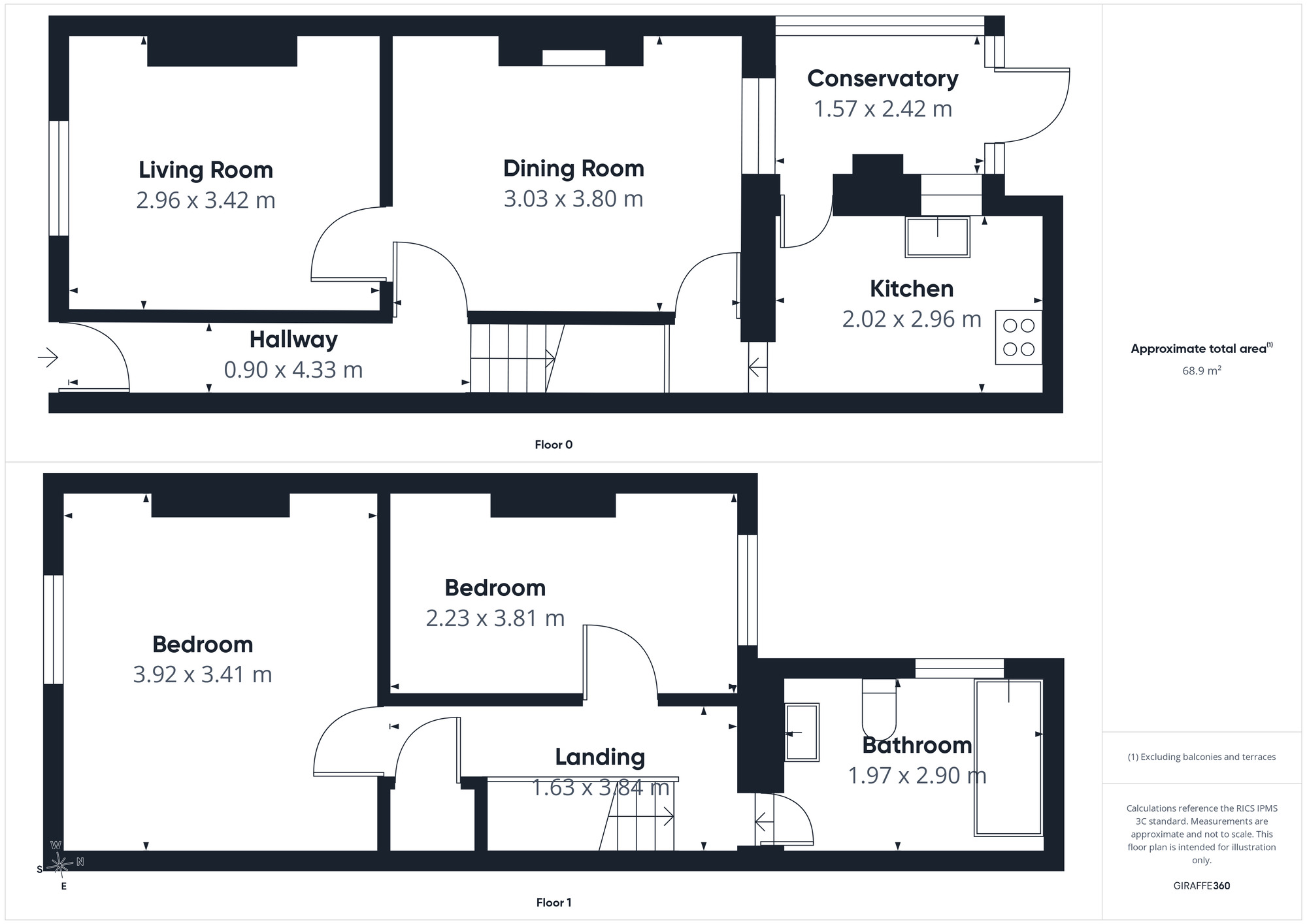 Floorplan of 2 bedroom Mid Terrace House for sale, Penzance Street, Moor Row, Cumbria, CA24