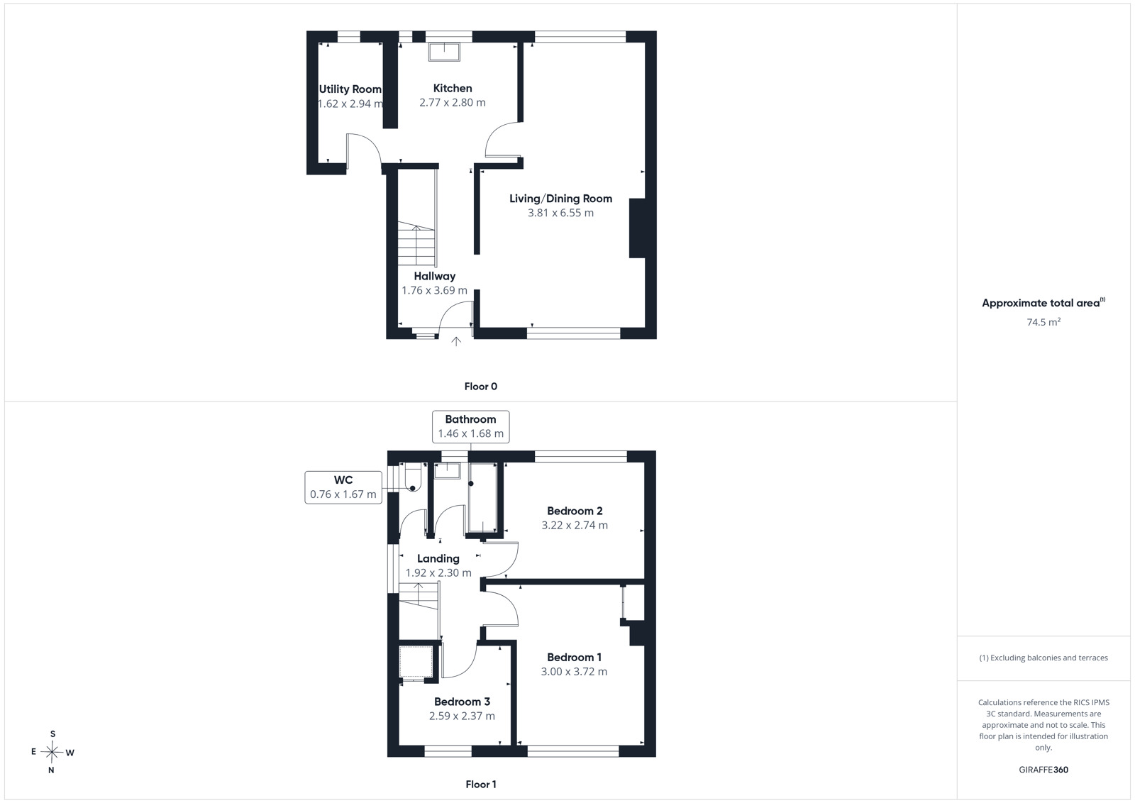 Floorplan of 3 bedroom Semi Detached House for sale, Clayton Avenue, Cleator Moor, Cumbria, CA25