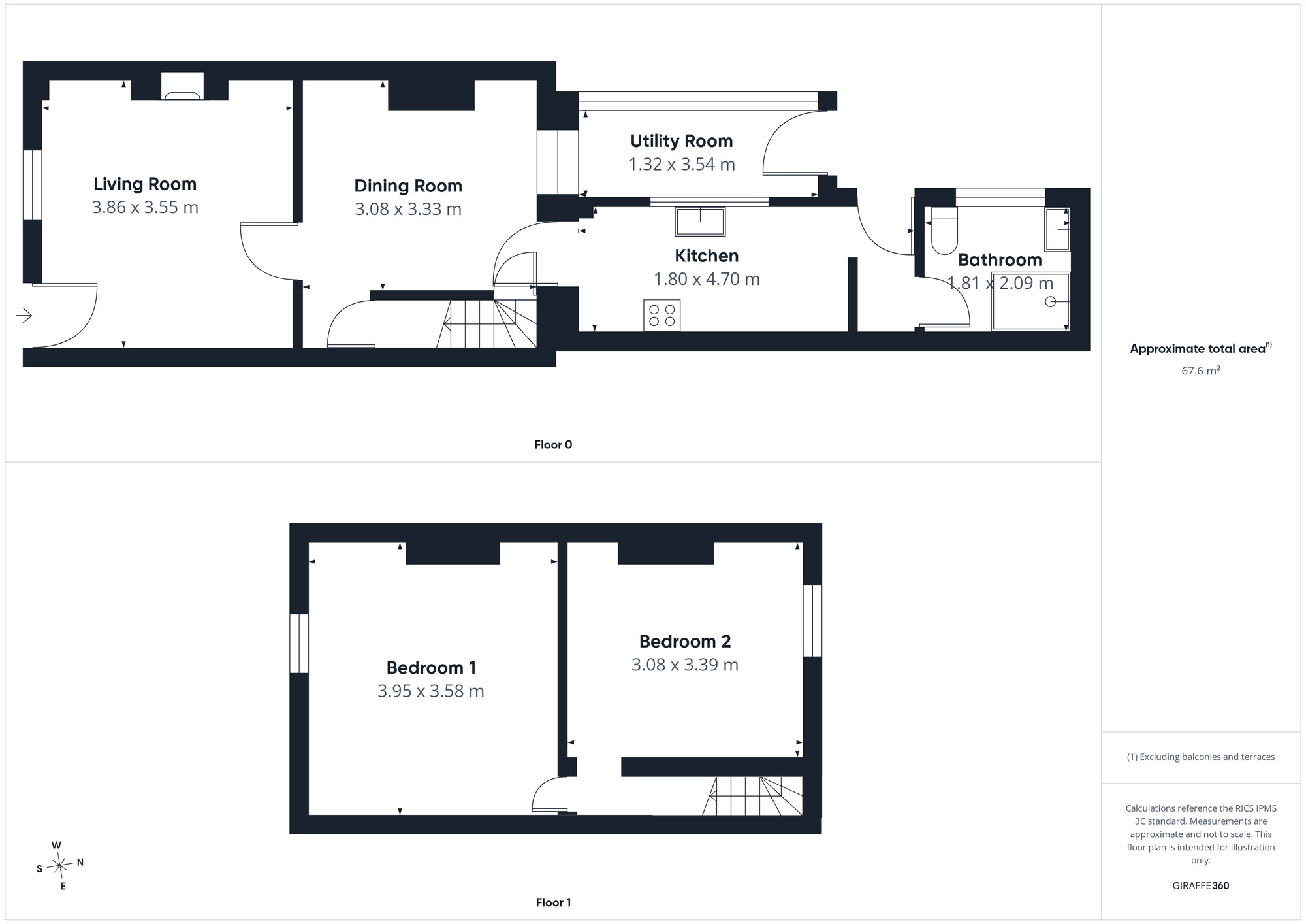 Floorplan of 2 bedroom Mid Terrace House for sale, Arlecdon Parks Road, Arlecdon, Cumbria, CA26