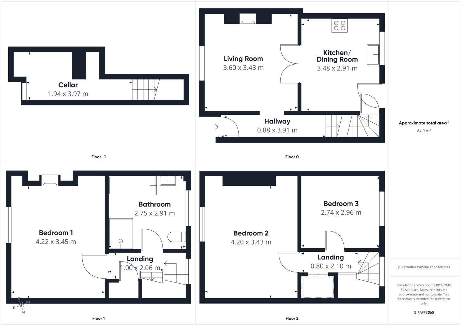 Floorplan of 3 bedroom Mid Terrace House for sale, Crosby Street, Maryport, Cumbria, CA15