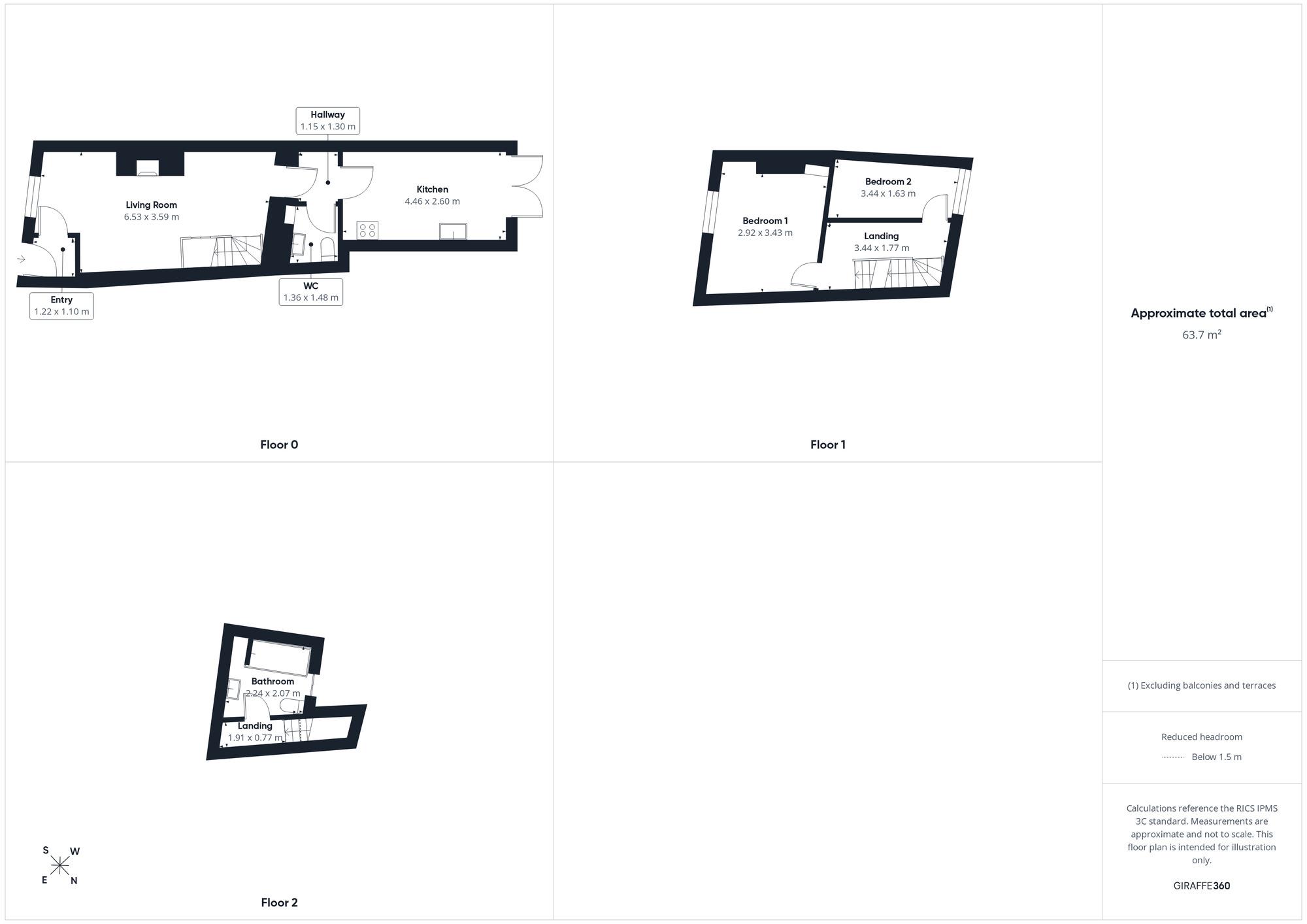 Floorplan of 2 bedroom Mid Terrace House for sale, Trumpet Road, Cleator, Cumbria, CA23
