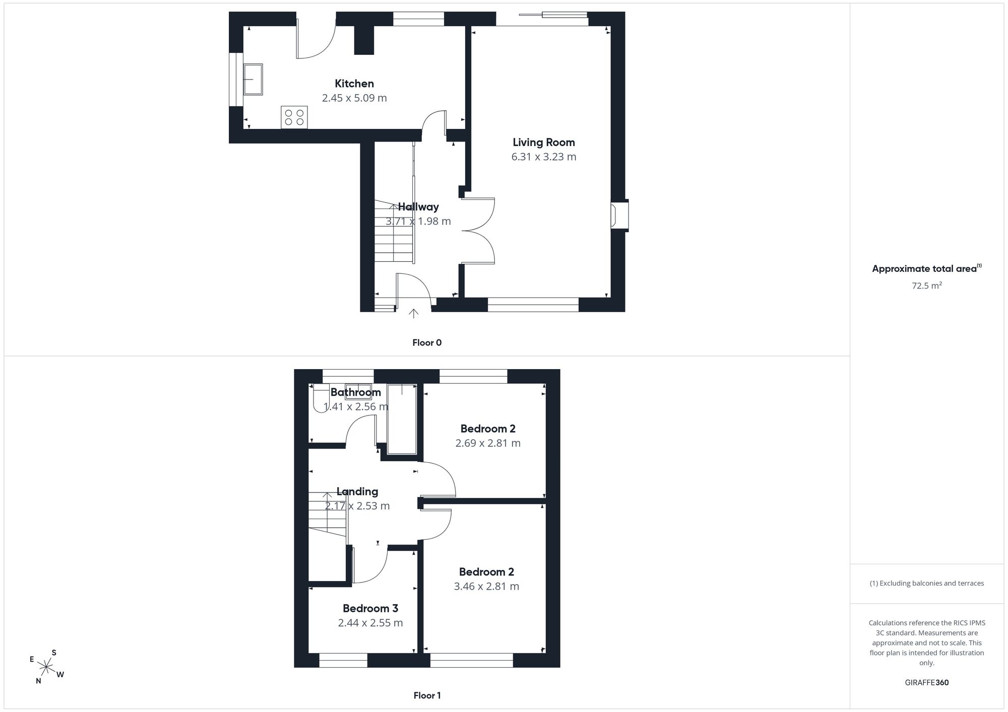 Floorplan of 3 bedroom Semi Detached House to rent, Quality Corner, Seaton, Cumbria, CA14