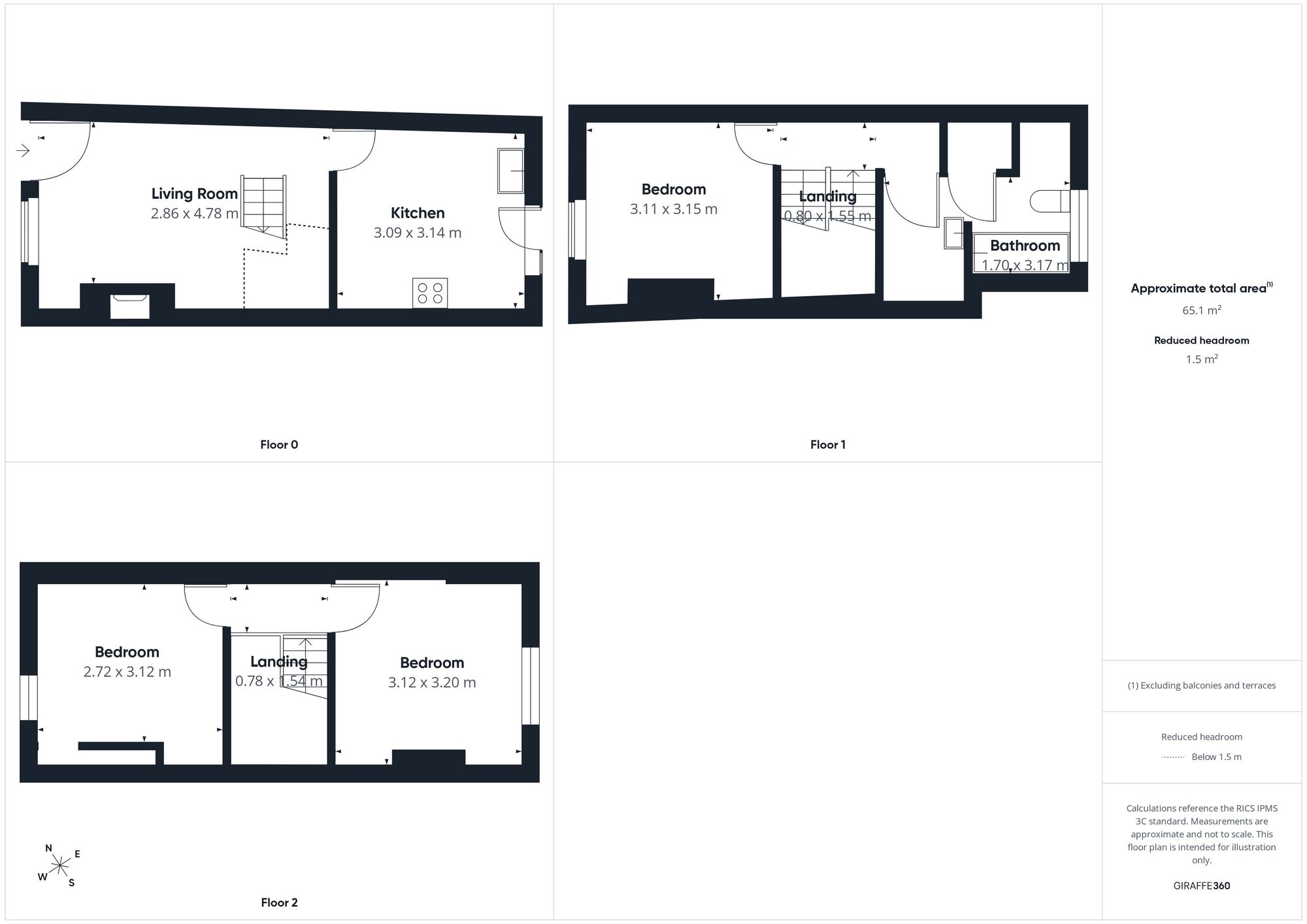 Floorplan of 3 bedroom Mid Terrace House to rent, Scotch Street, Whitehaven, Cumbria, CA28