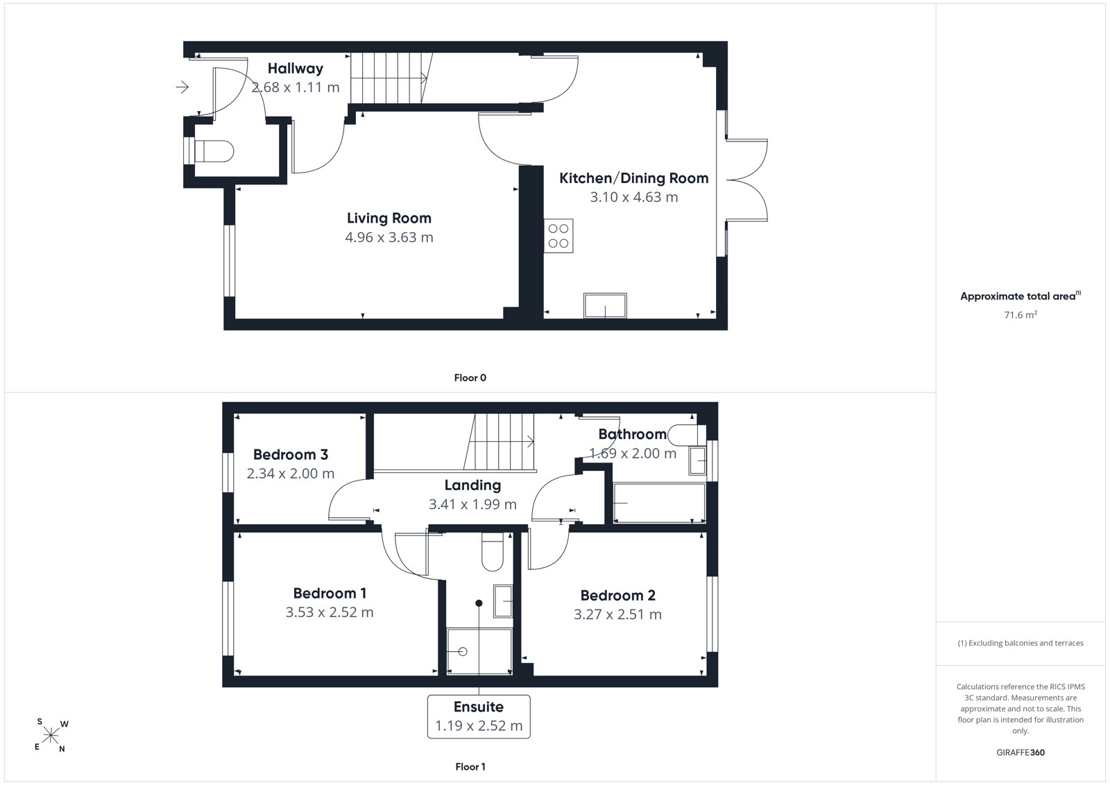 Floorplan of 3 bedroom Semi Detached House for sale, Pollard Way, Whitehaven, Cumberland, CA28