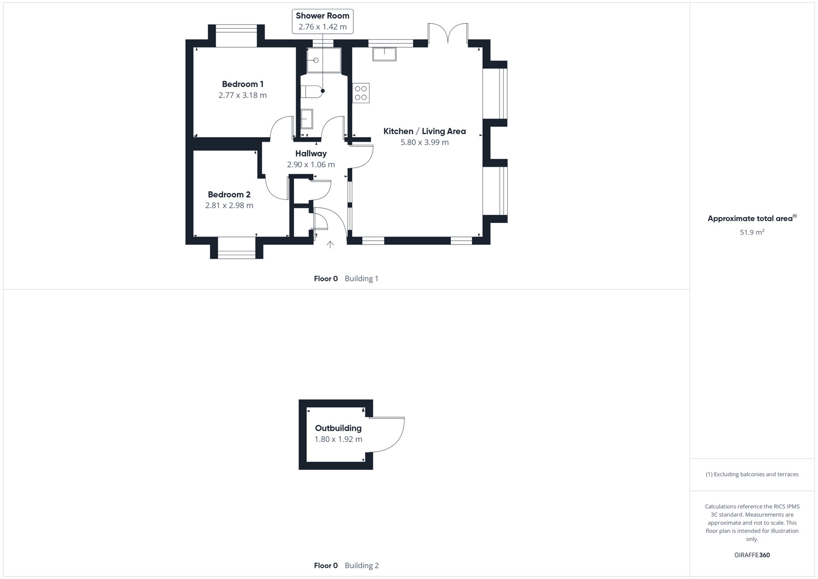 Floorplan of 2 bedroom Park Home Property for sale, Fell View Park, Gosforth, Cumbria, CA20