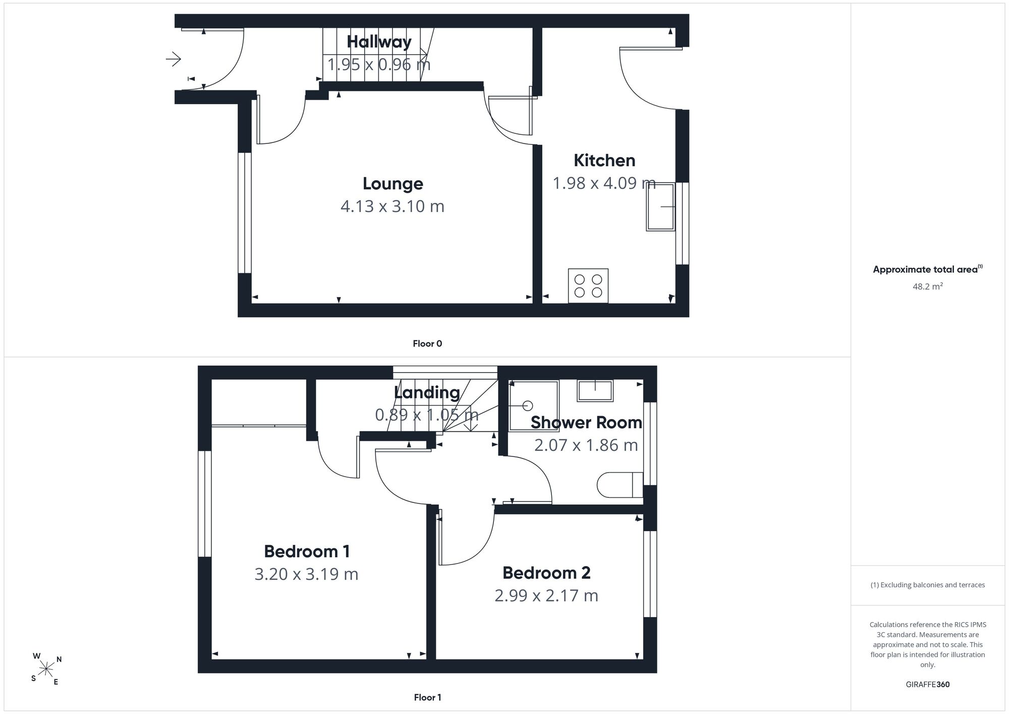 Floorplan of 2 bedroom Semi Detached House to rent, Juniper Grove, Whitehaven, Cumbria, CA28