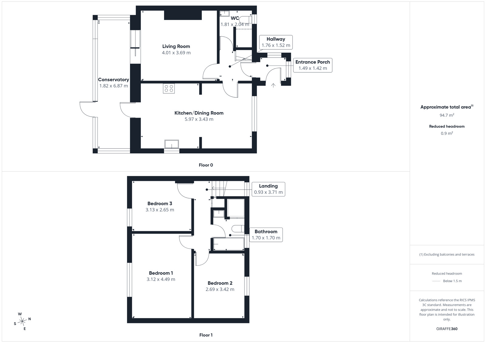 Floorplan of 3 bedroom Semi Detached House for sale, Beatty Road, Whitehaven, Cumbria, CA28