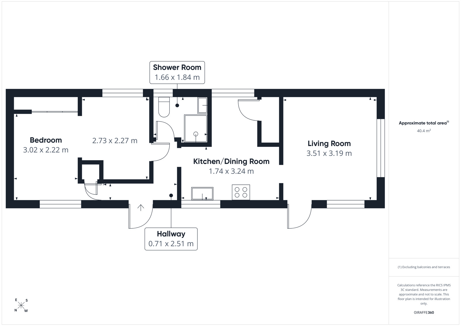 Floorplan of 1 bedroom Park Home Property for sale, Fell View Park, Gosforth, Cumbria, CA20