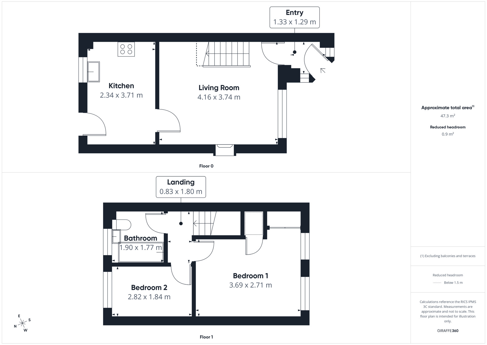 Floorplan of 2 bedroom Semi Detached House for sale, Meadow Vale, Seaton, Cumbria, CA14
