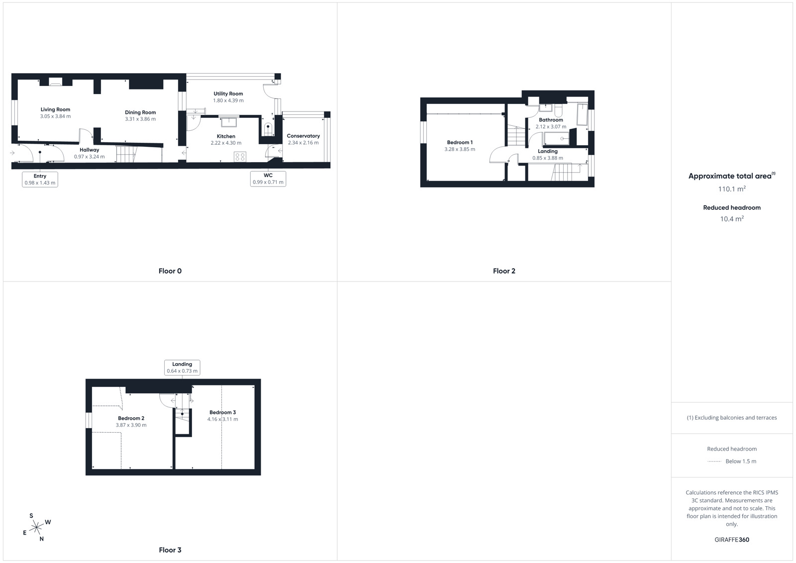 Floorplan of 3 bedroom Mid Terrace House for sale, Greystone Terrace, Cleator Moor, Cumbria, CA25