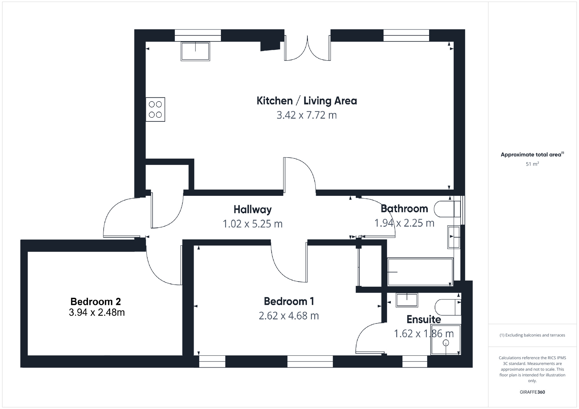 Floorplan of 2 bedroom Flat for sale, Admiral Close, Workington, Cumbria, CA14