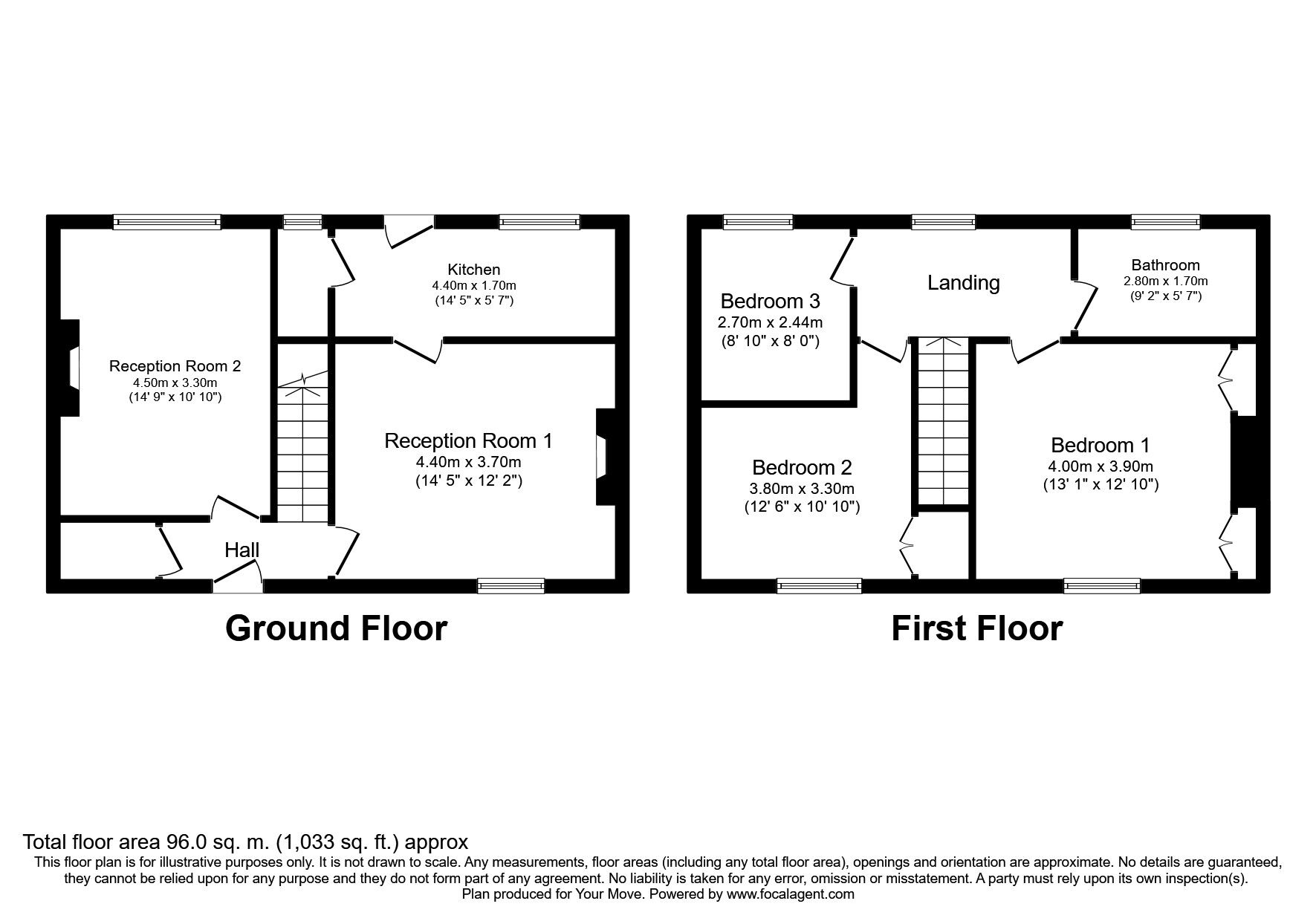 Floorplan of 3 bedroom Mid Terrace House to rent, Water Street, Wigton, Cumbria, CA7