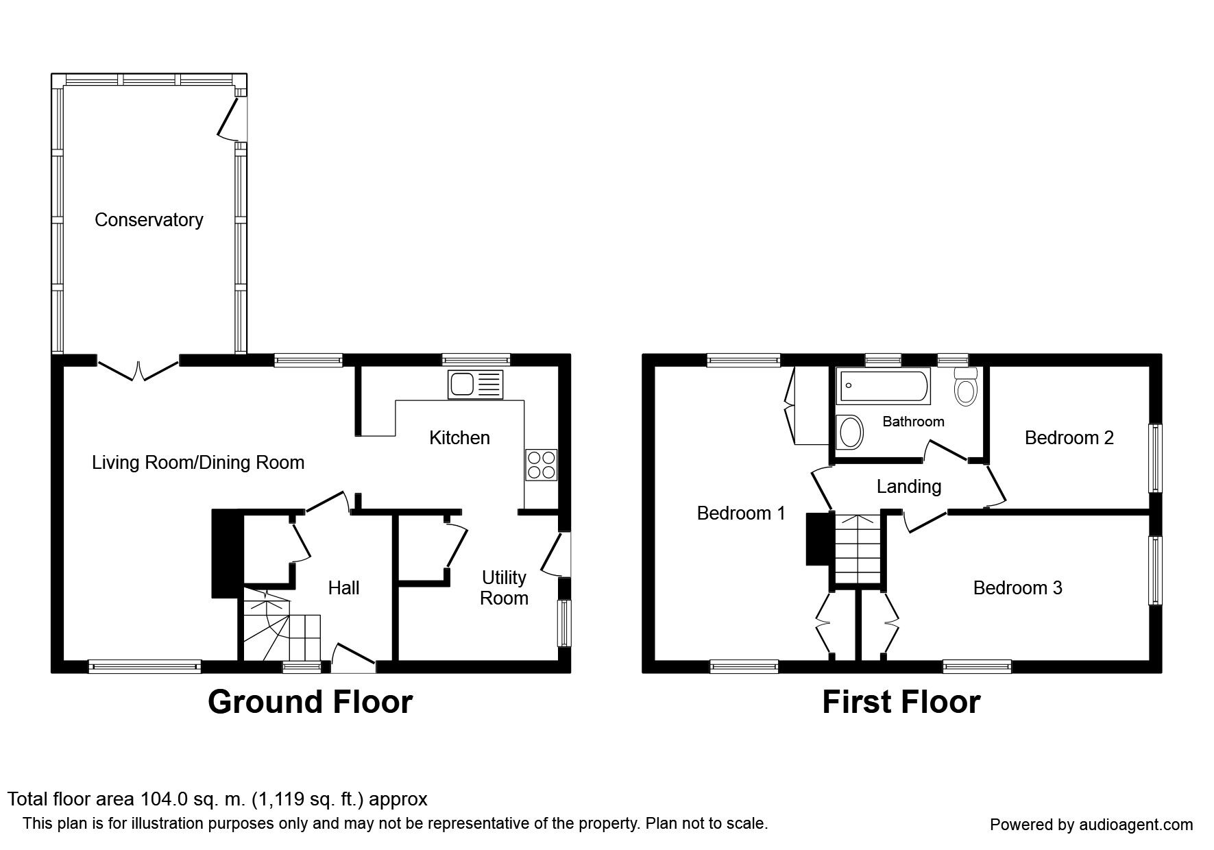 Floorplan of 3 bedroom Semi Detached House to rent, Cross Lane, Wigton, Cumbria, CA7