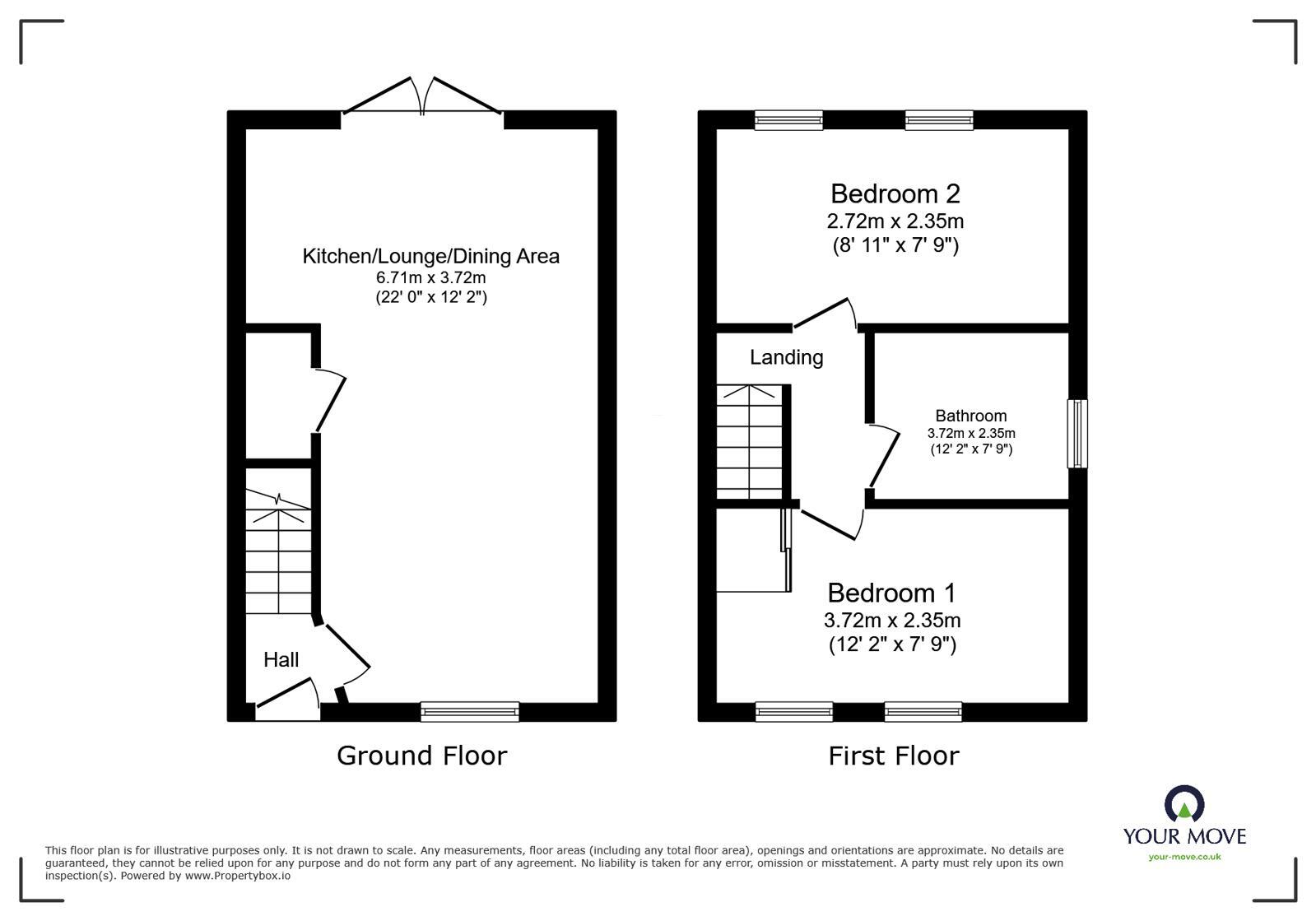 Floorplan of 2 bedroom End Terrace House to rent, Scholars Green, Wigton, Cumbria, CA7