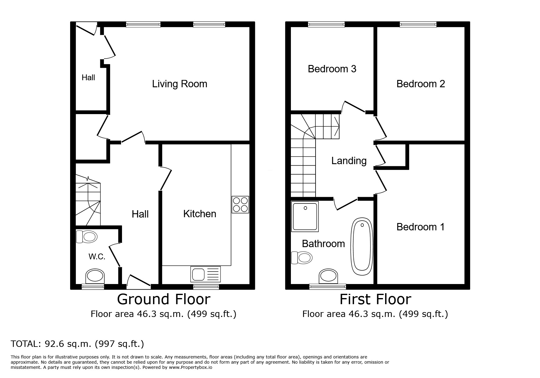 Floorplan of 3 bedroom Mid Terrace House for sale, Croft Court, Wigton, Cumbria, CA7