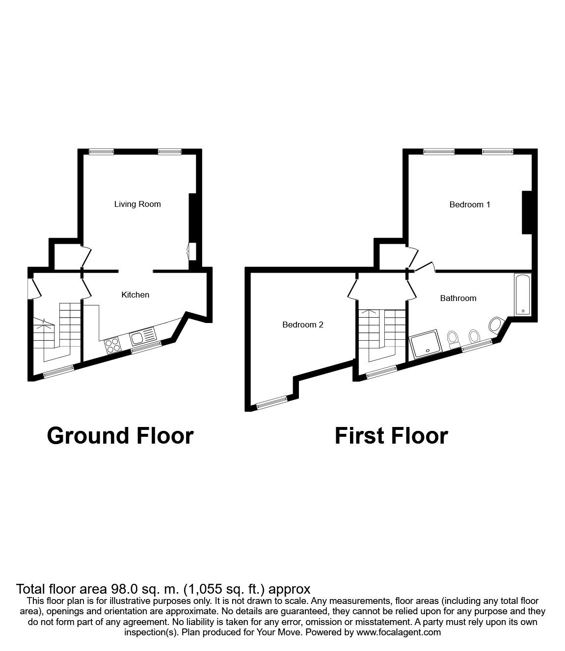 Floorplan of 2 bedroom Flat to rent, High Street, Wigton, Cumbria, CA7