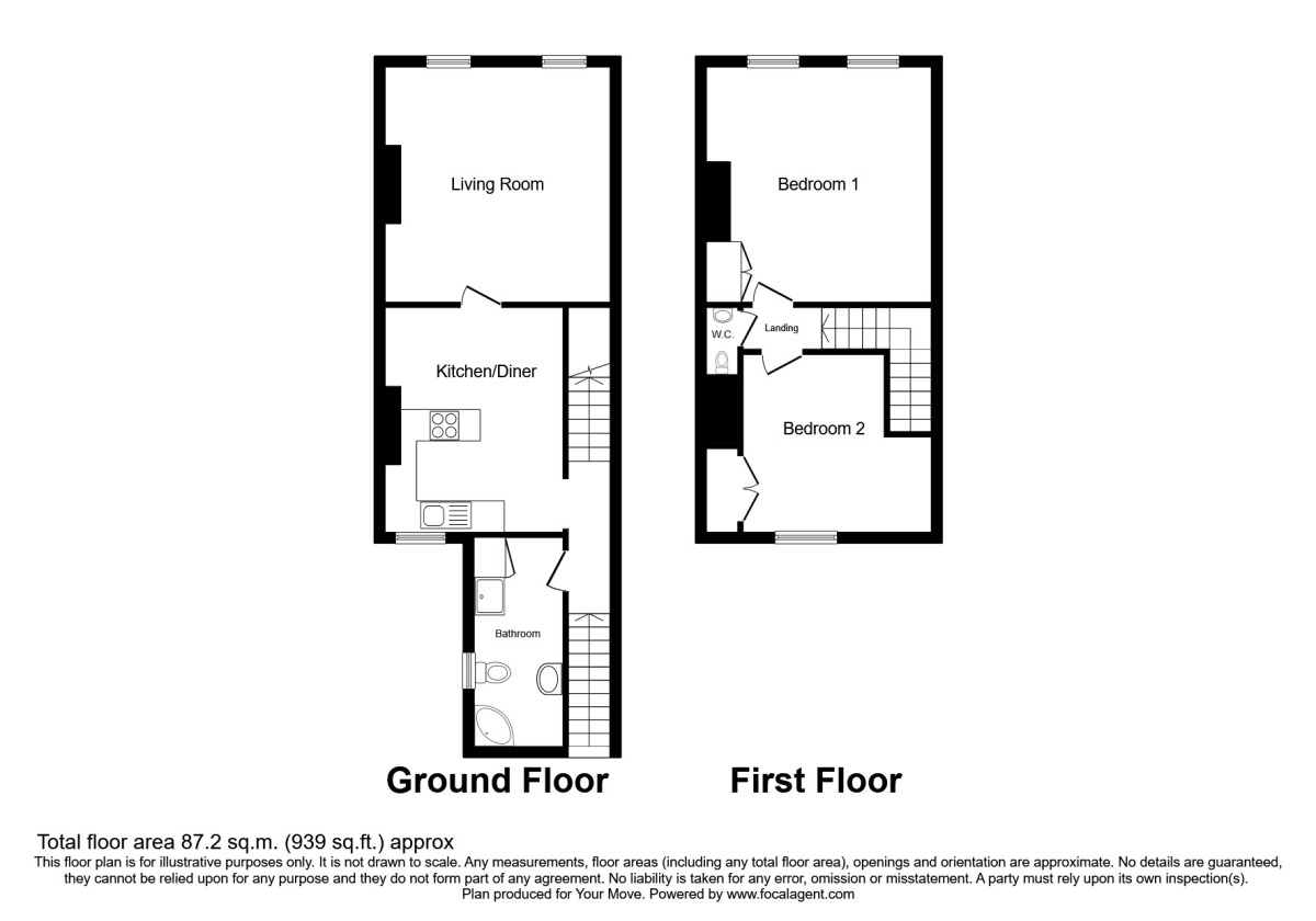 Floorplan of 2 bedroom Flat to rent, King Street, Wigton, Cumbria, CA7