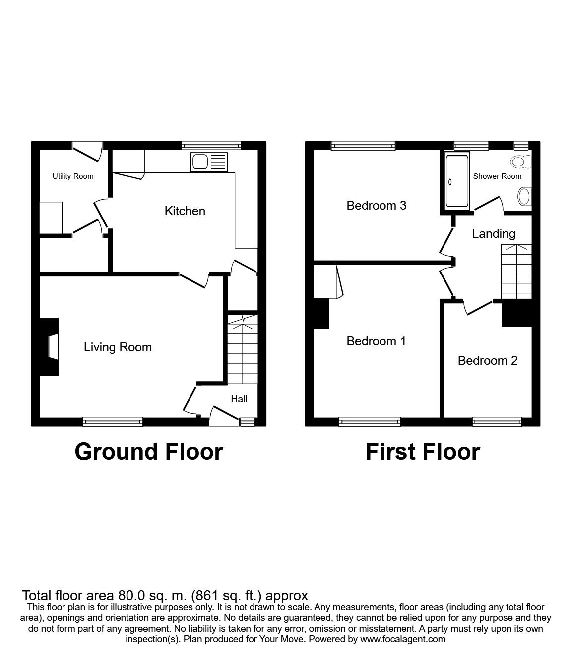 Floorplan of 3 bedroom Semi Detached House to rent, Wigton, Cumbria, CA7