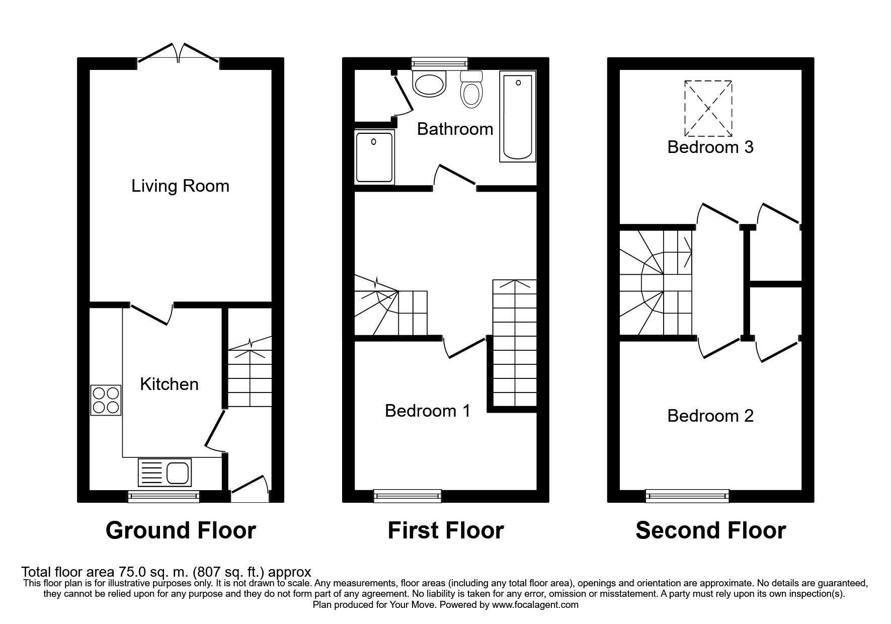 Floorplan of 3 bedroom End Terrace House to rent, The Old Tannery, Reeds Lane, Cumbria, CA7