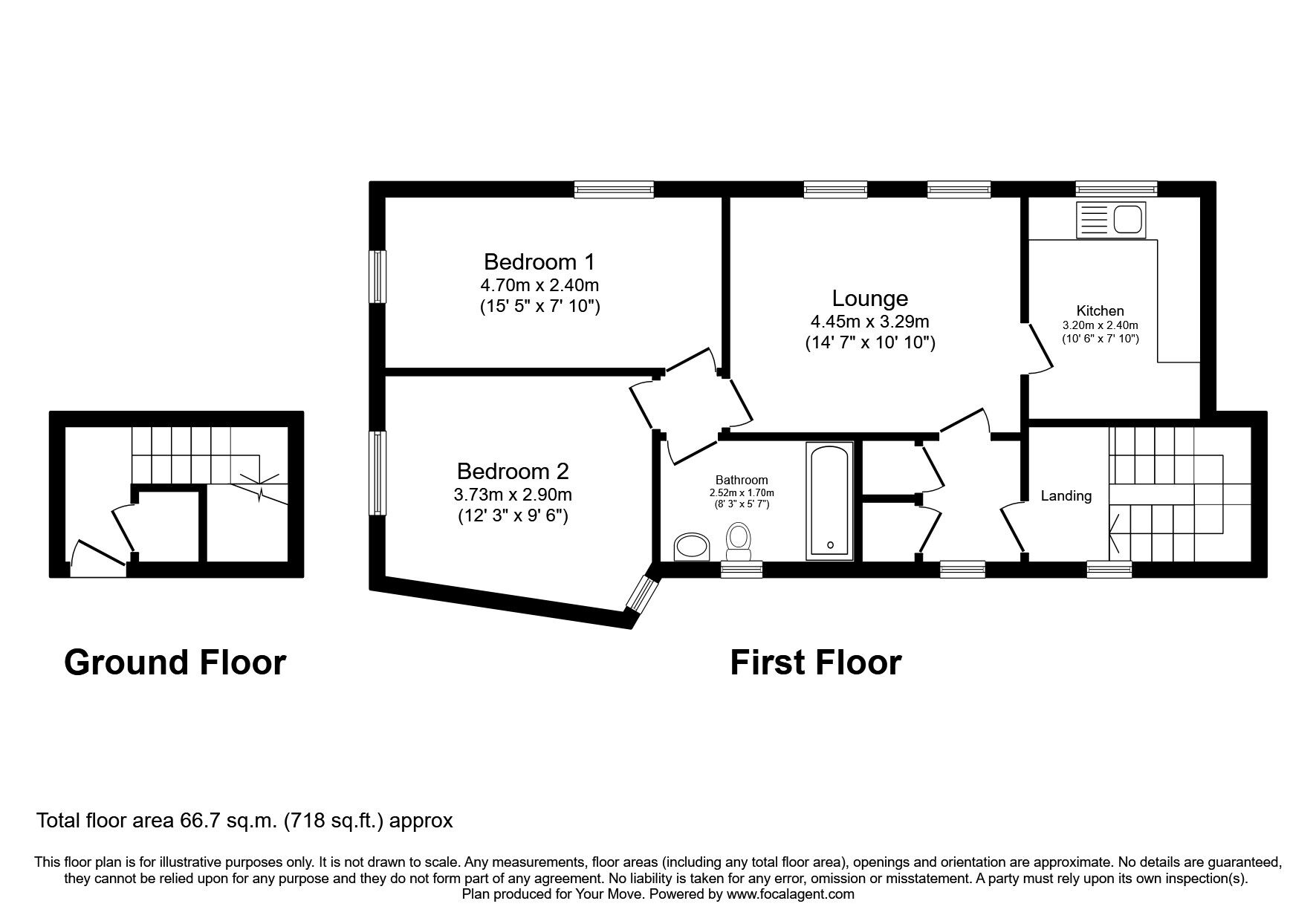 Floorplan of 2 bedroom  Flat to rent, Beech Croft, Wigton, Cumbria, CA7