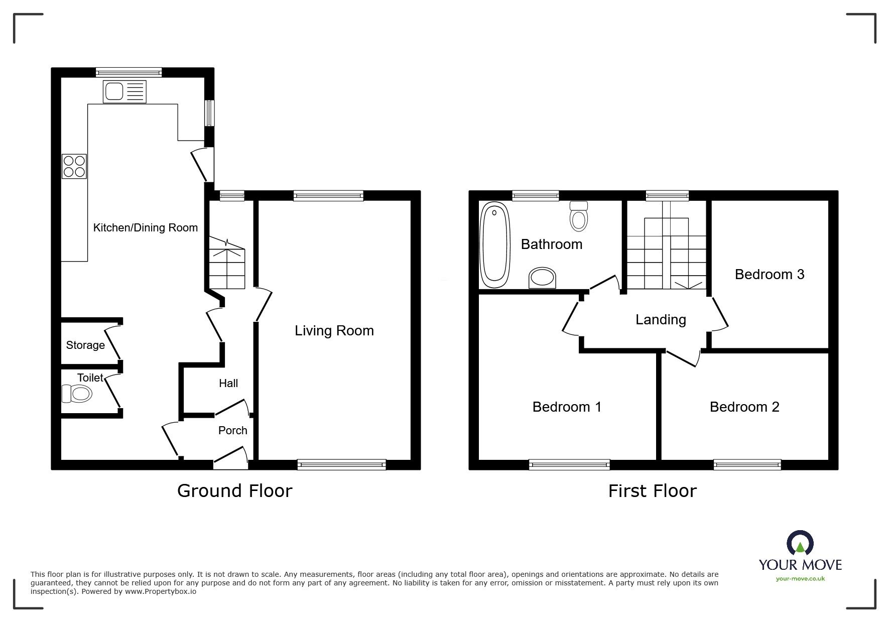Floorplan of 3 bedroom Mid Terrace House for sale, Friars Garth, Abbeytown, Cumbria, CA7