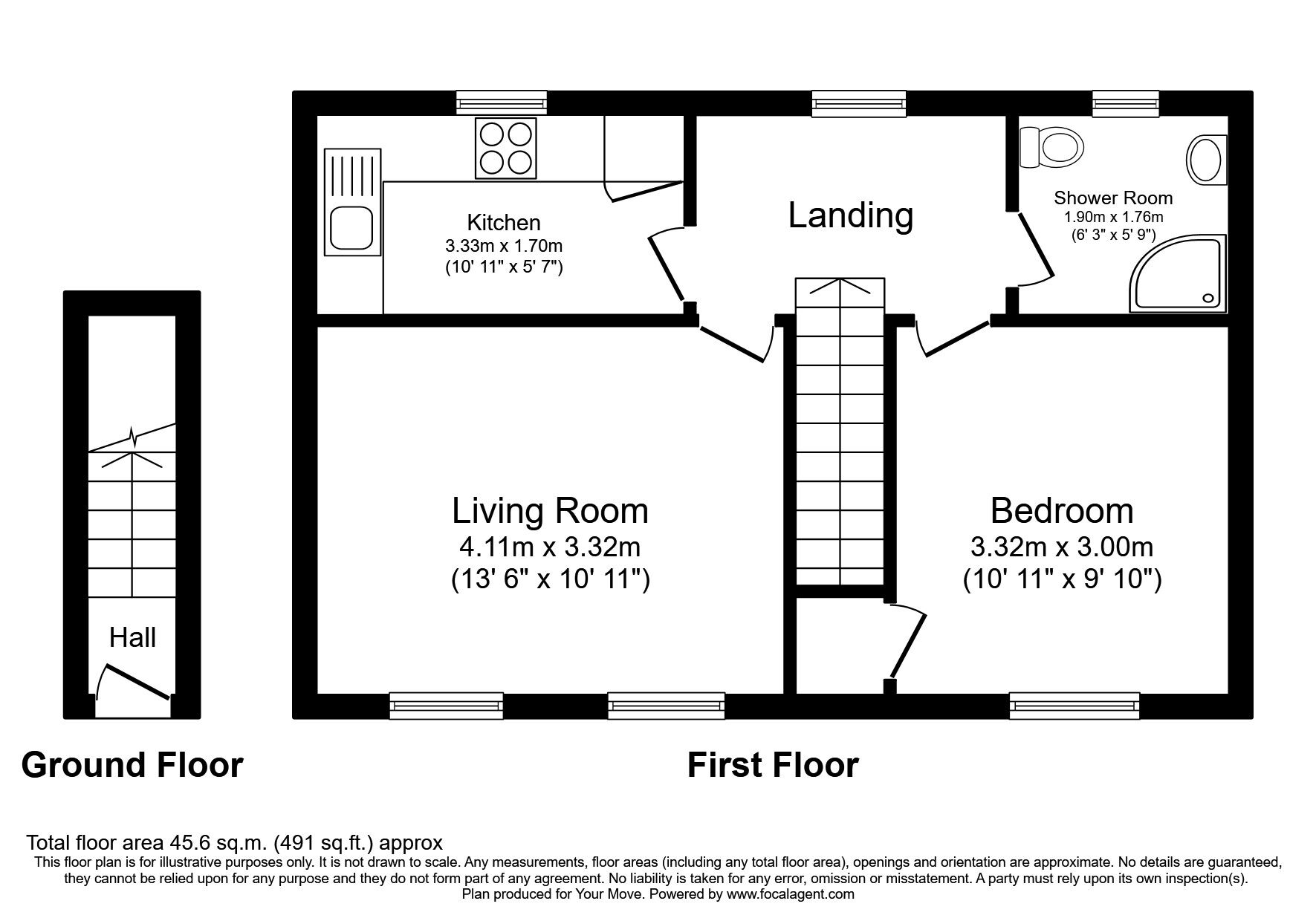 Floorplan of 1 bedroom Flat to rent, Croft Court, Wigton, Cumbria, CA7