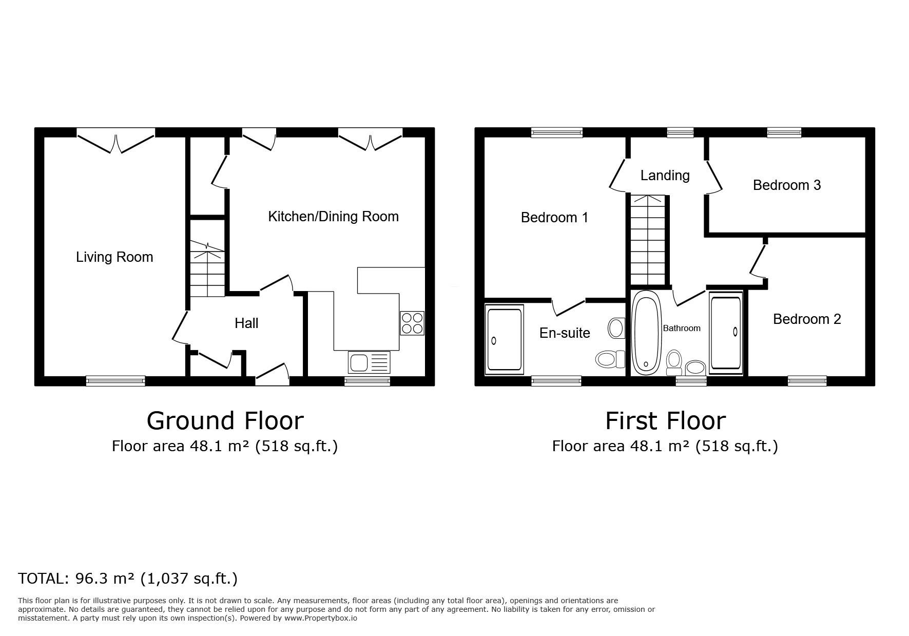Floorplan of 3 bedroom End Terrace House for sale, Meeting House Lane, Wigton, Cumbria, CA7