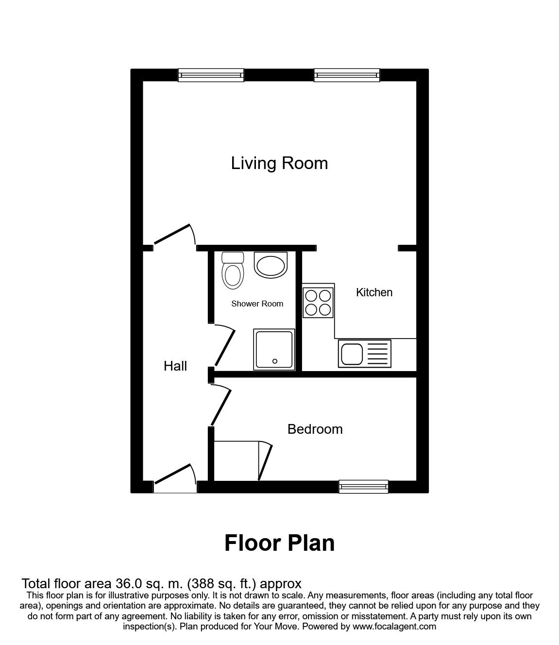 Floorplan of 1 bedroom  Flat for sale, Redmayne Court Station Road, Wigton, Cumbria, CA7