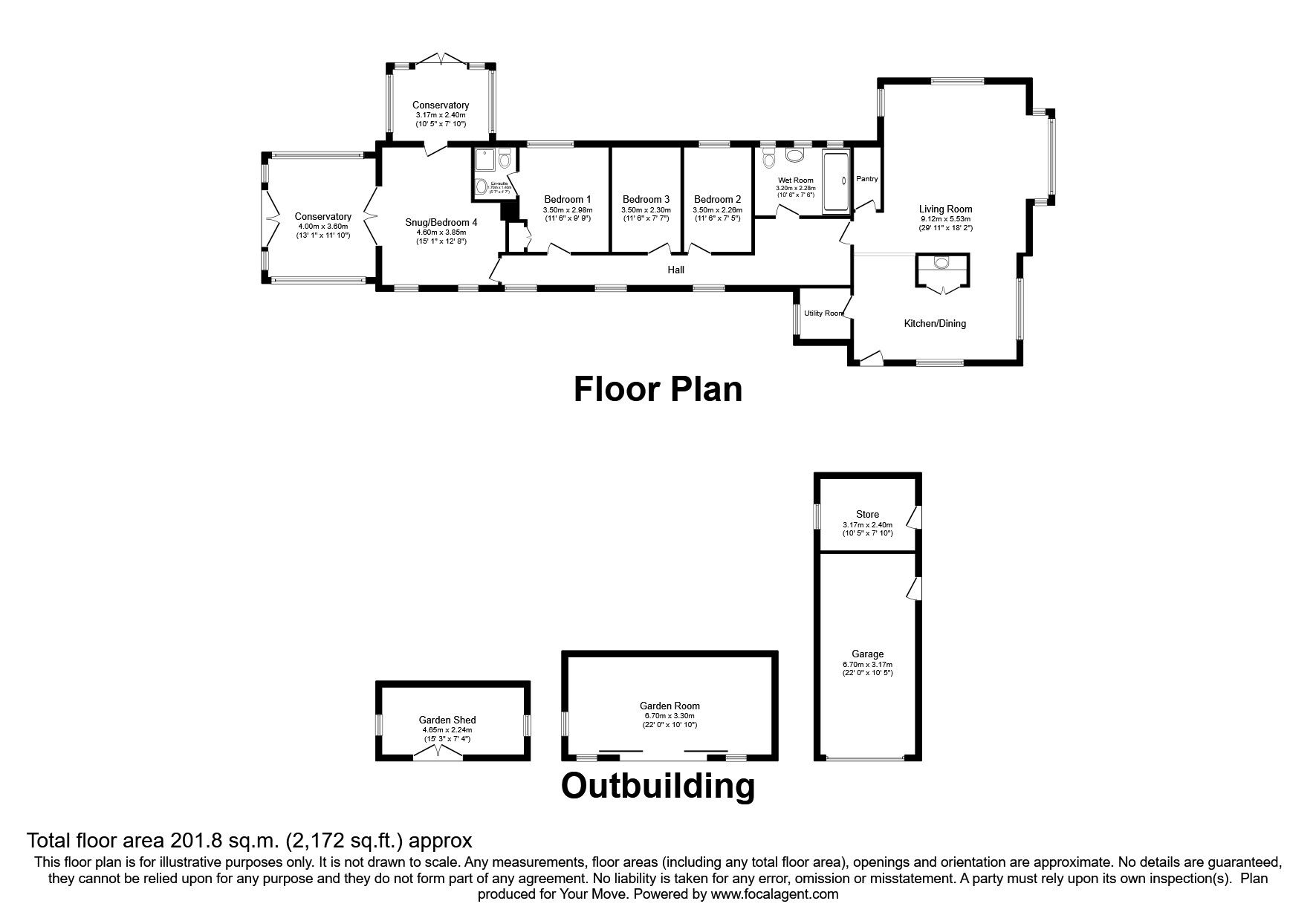 Floorplan of 3 bedroom Detached Bungalow to rent, Skinburness Road, Silloth, Cumbria, CA7