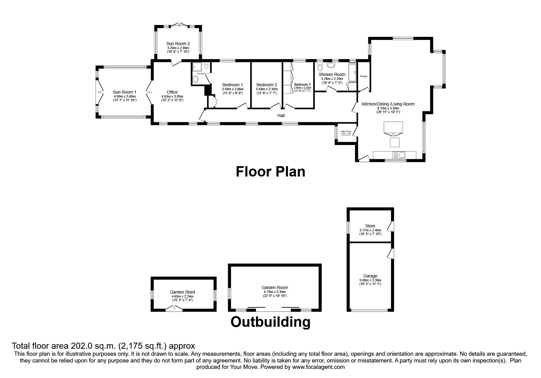 Floorplan of 3 bedroom Detached Bungalow to rent, Skinburness Road, Silloth, Cumbria, CA7