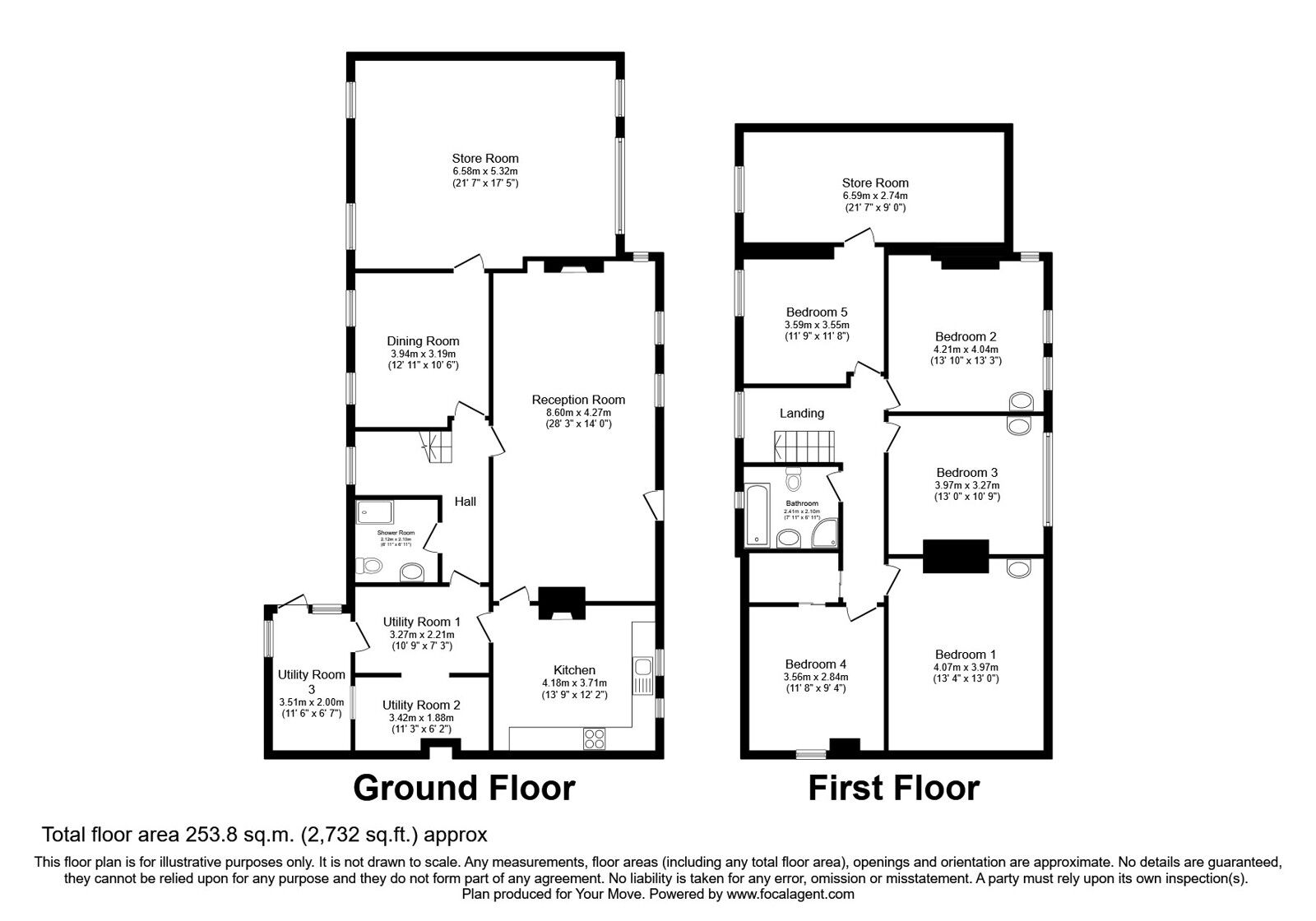 Floorplan of 5 bedroom Detached House for sale, Glasson, Wigton, Cumbria, CA7
