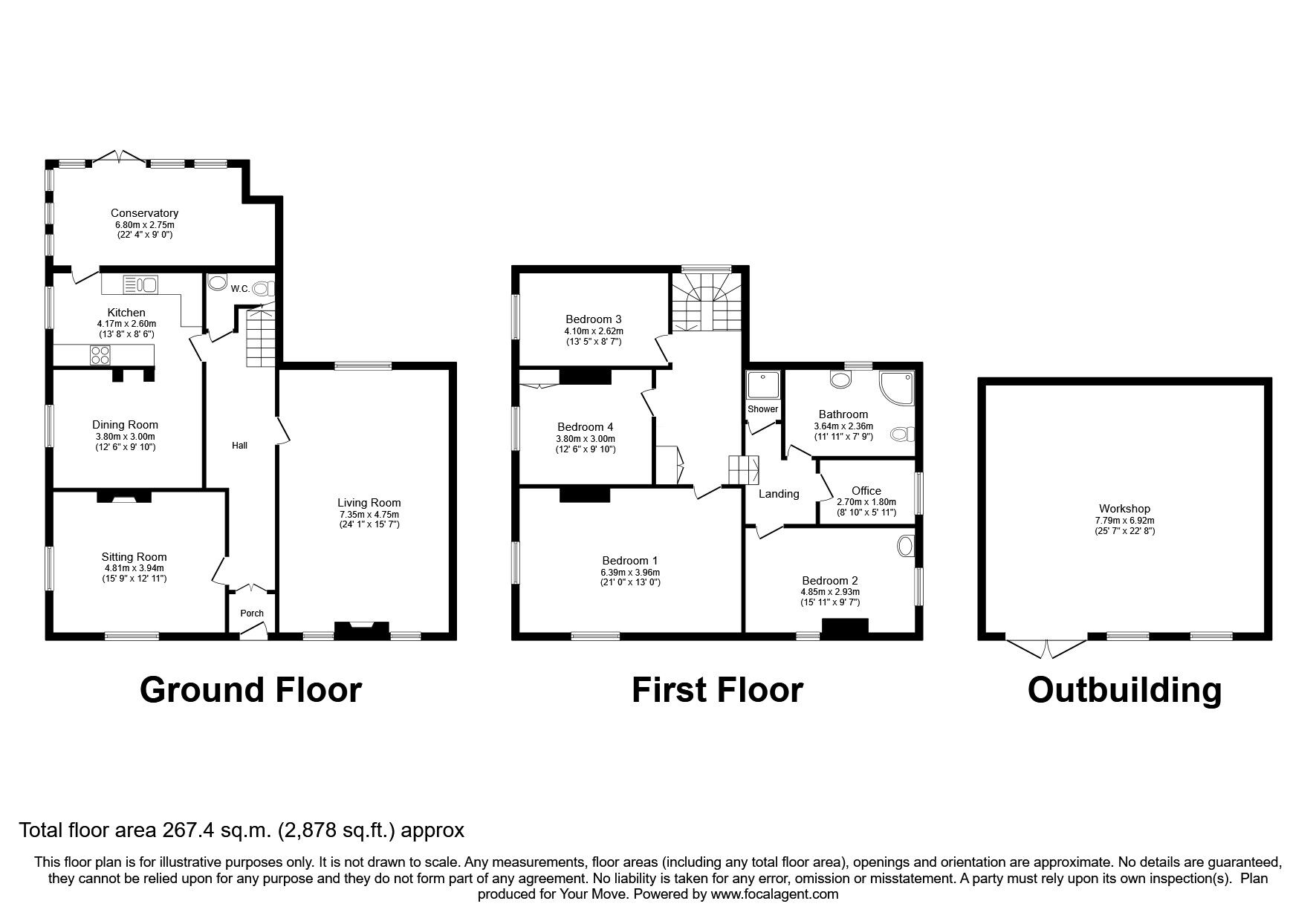 Floorplan of 5 bedroom Detached House for sale, Station Road, Wigton, CA7