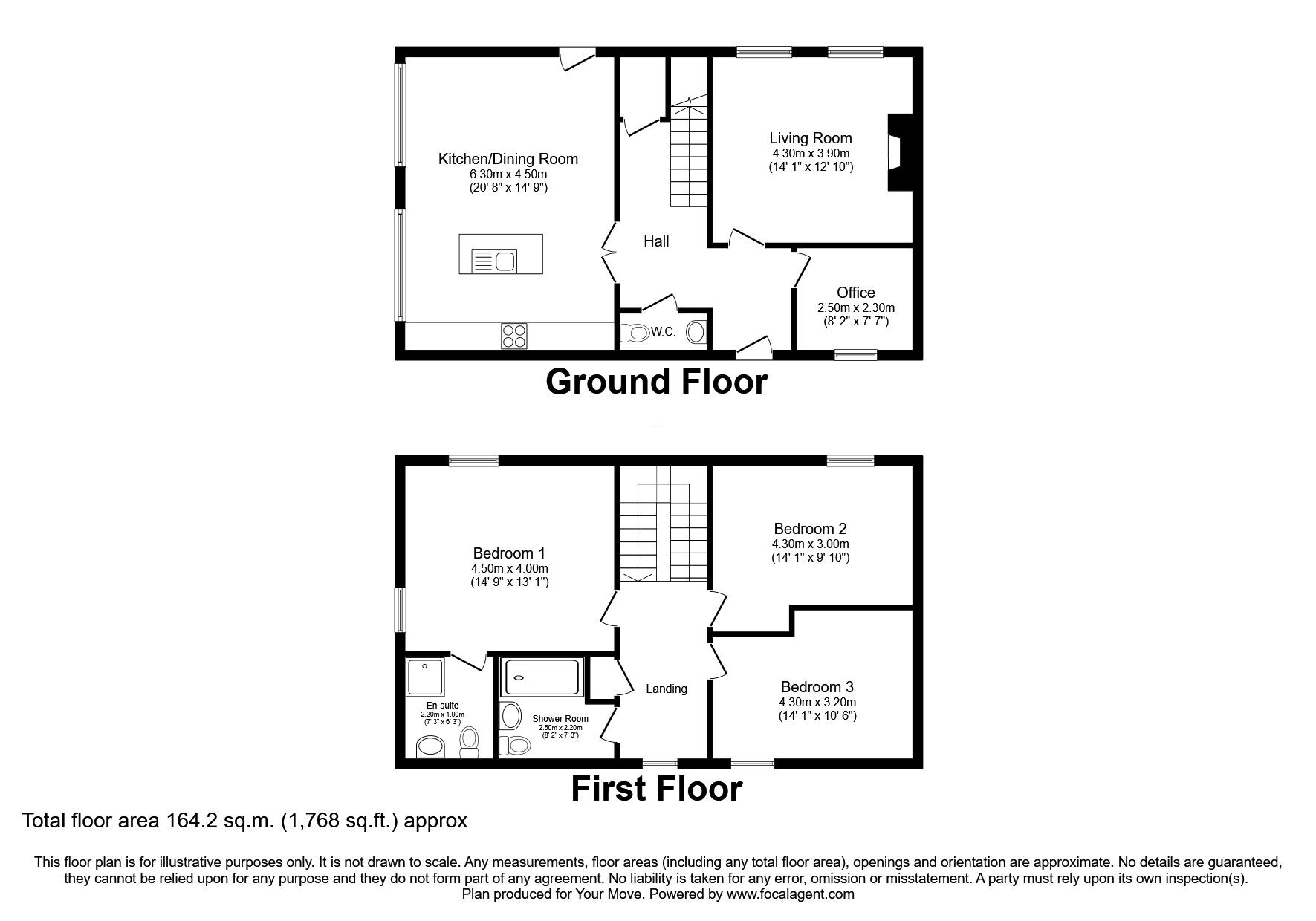Floorplan of 3 bedroom Semi Detached House for sale, Kirkland Farm, Wigton, CA7