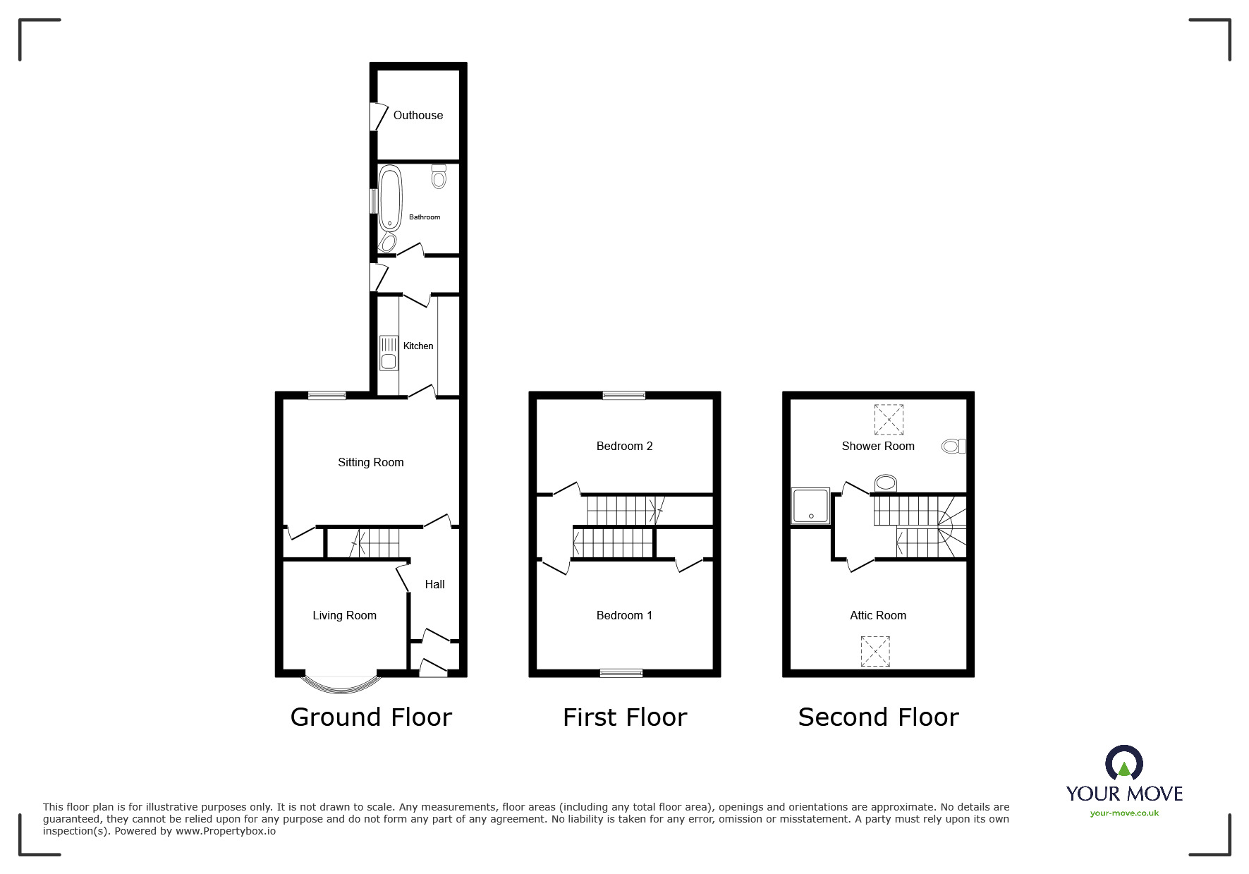 Floorplan of 2 bedroom Mid Terrace House for sale, Caldew Street, Silloth, Wigton, CA7