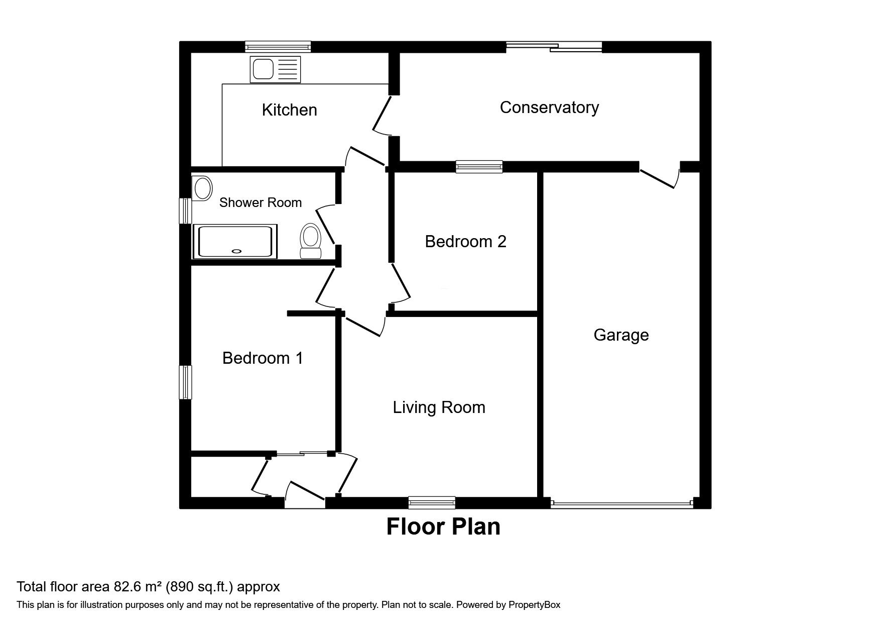Floorplan of 2 bedroom Semi Detached Bungalow for sale, Welton, Carlisle, CA5