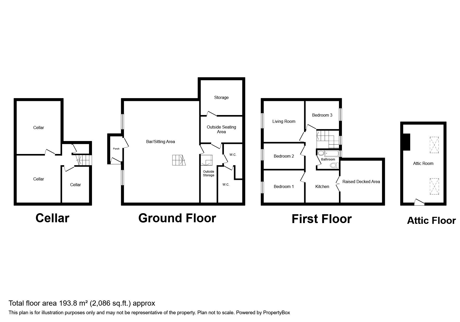 Floorplan of 3 bedroom End Terrace House for sale, Market Hill, Wigton, CA7