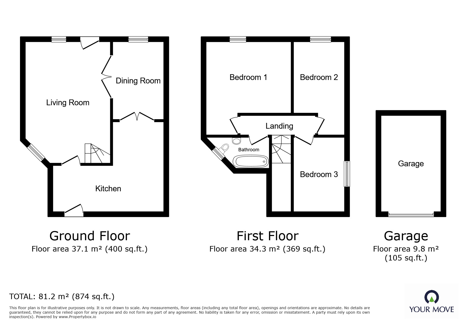 Floorplan of 3 bedroom Detached House for sale, Mawbray, Maryport, CA15