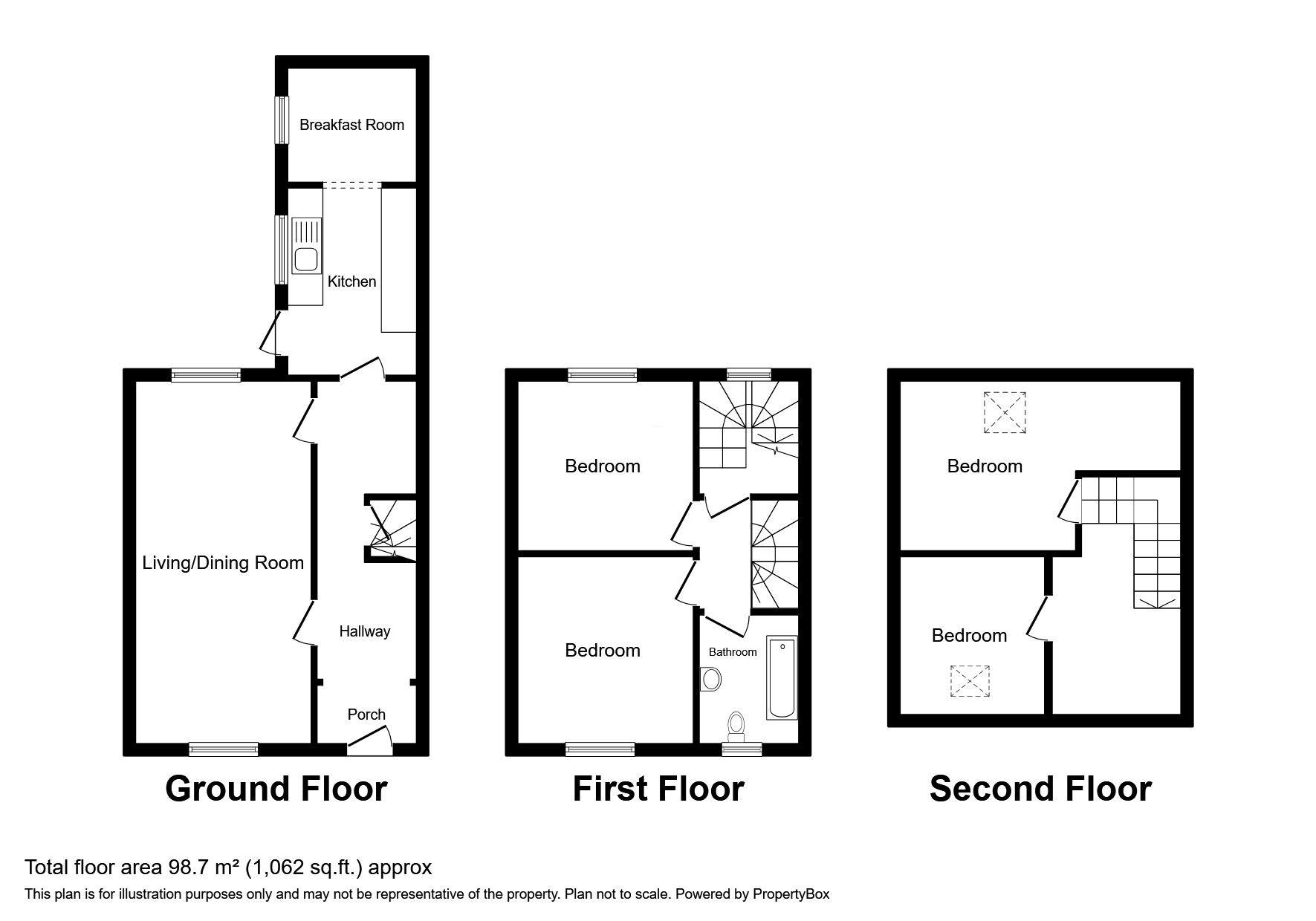 Floorplan of 4 bedroom Mid Terrace House for sale, Burnswark Terrace, Solway Street, Wigton, CA7