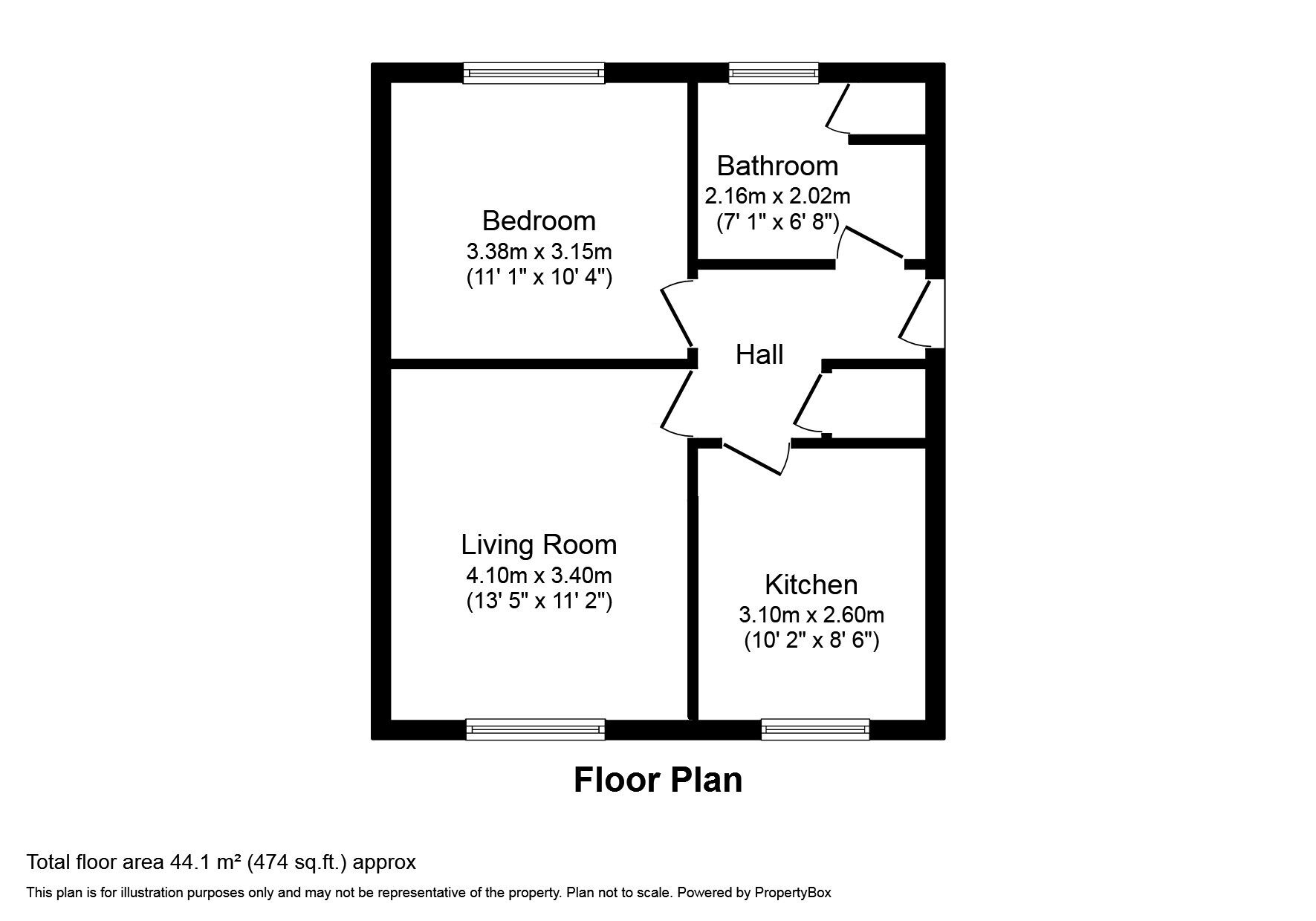 Floorplan of 1 bedroom Flat to rent, Water Street, Wigton, CA7