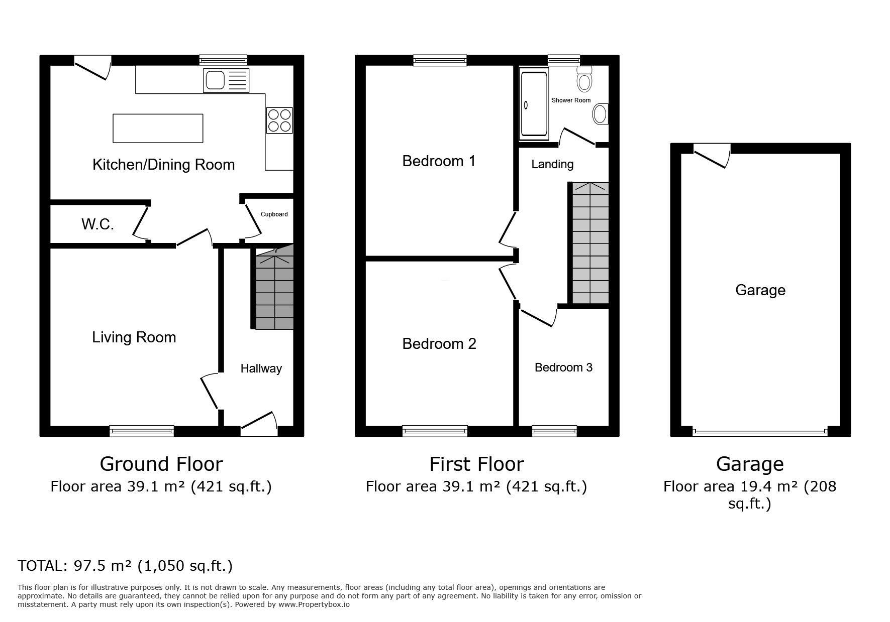 Floorplan of 3 bedroom Link Detached House for sale, Old Chapel Close, Bothel, Wigton, CA7