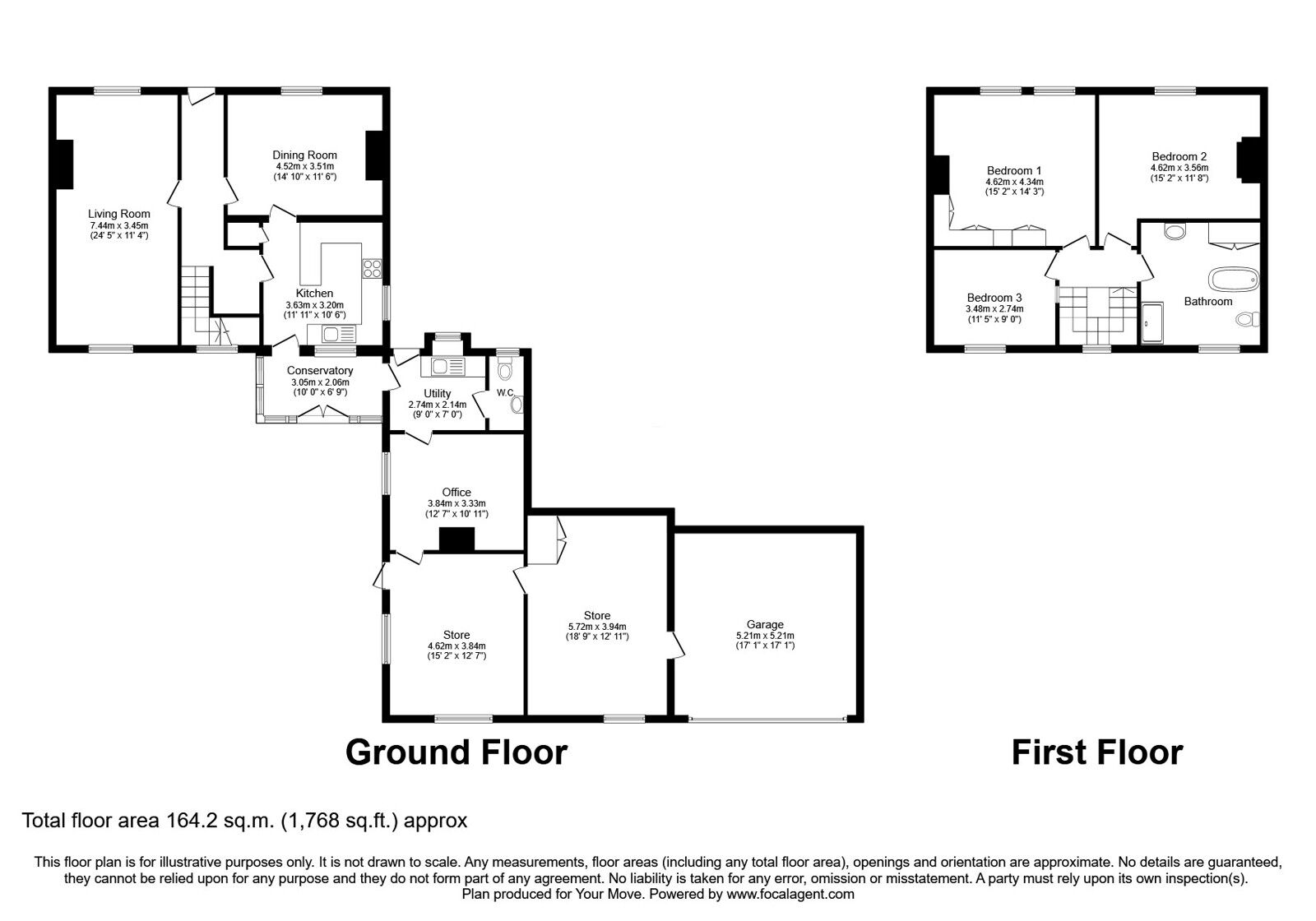 Floorplan of 3 bedroom Detached House for sale, Oughterside, Wigton, Cumbria, CA7