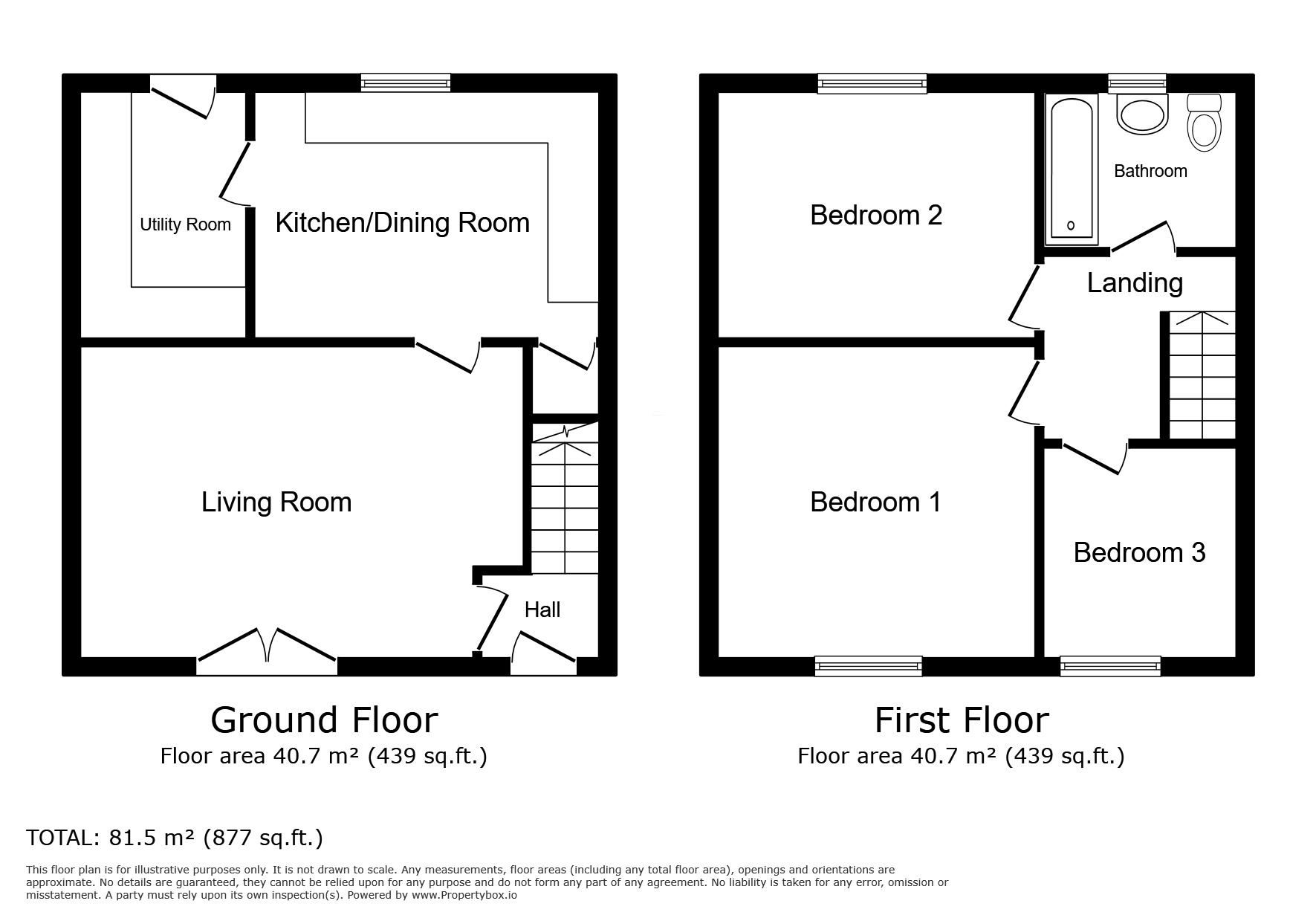 Floorplan of 3 bedroom End Terrace House for sale, Ellen Close, Wigton, Cumbria, CA7