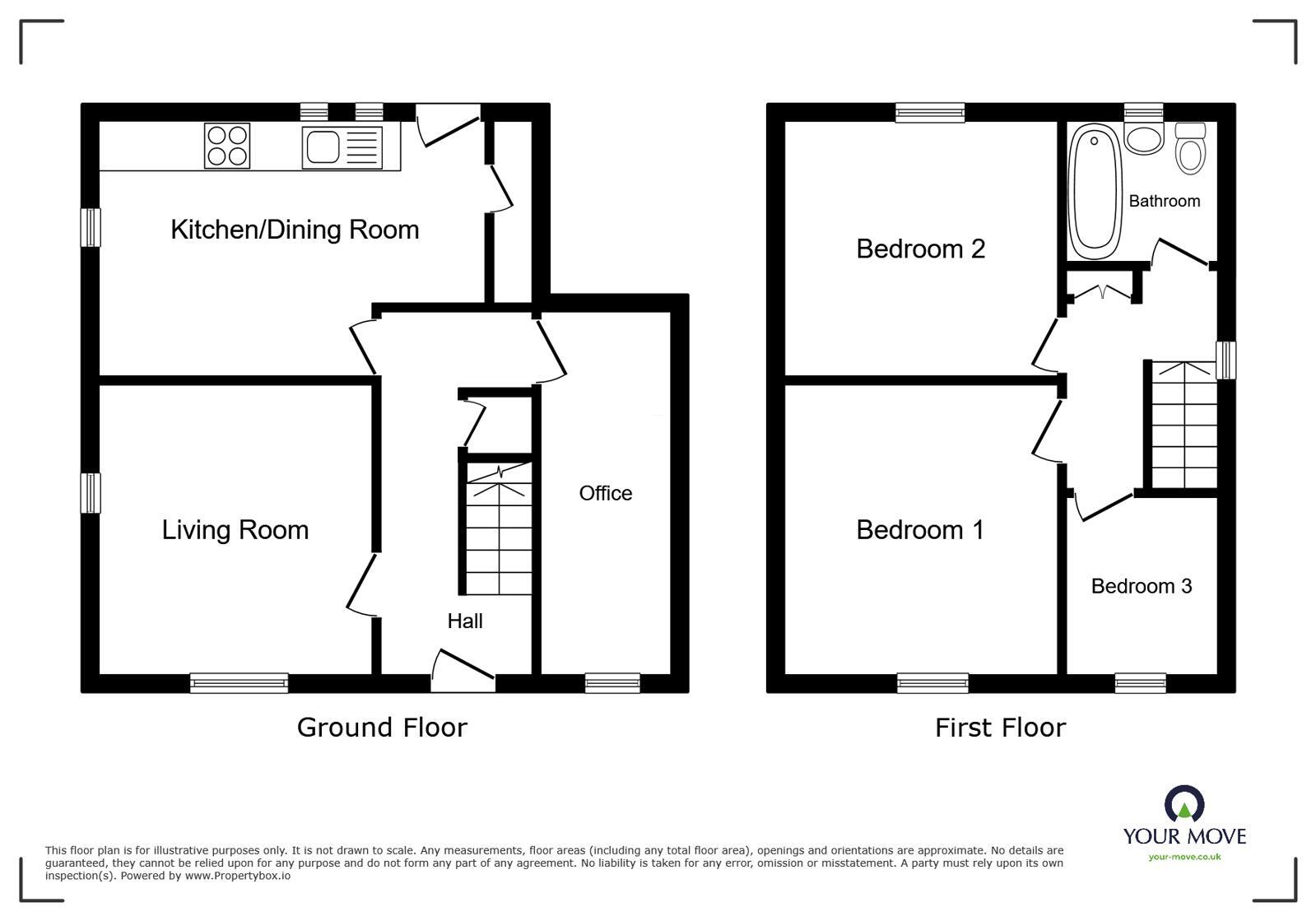 Floorplan of 3 bedroom Detached House for sale, Blencogo, Wigton, Cumbria, CA7