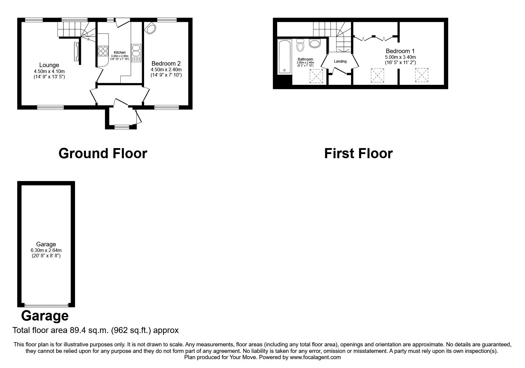 Floorplan of 2 bedroom Mid Terrace Property for sale, Wigton, Cumbria, CA7