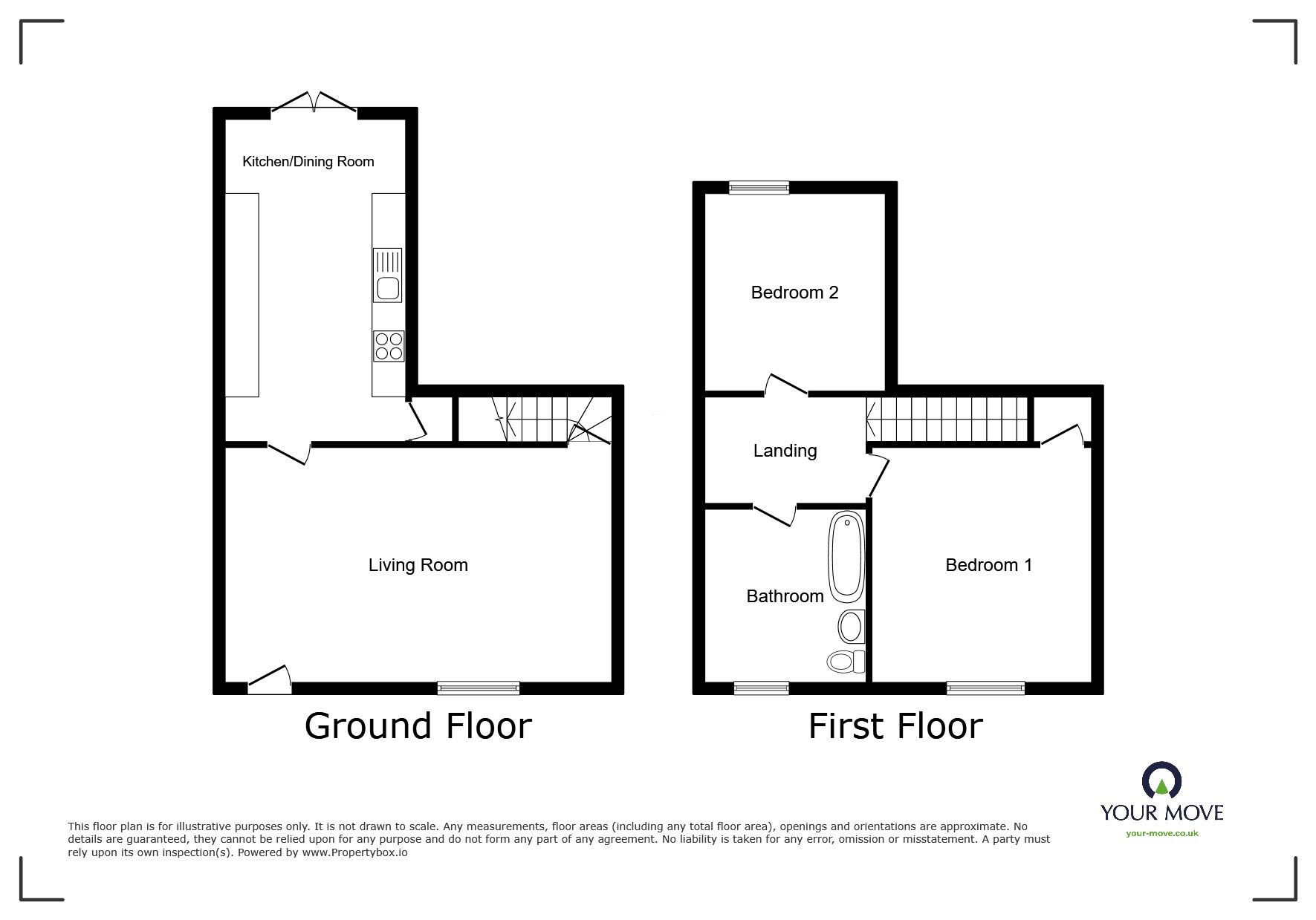 Floorplan of 2 bedroom Mid Terrace House for sale, Station Road, Aspatria, Cumbria, CA7