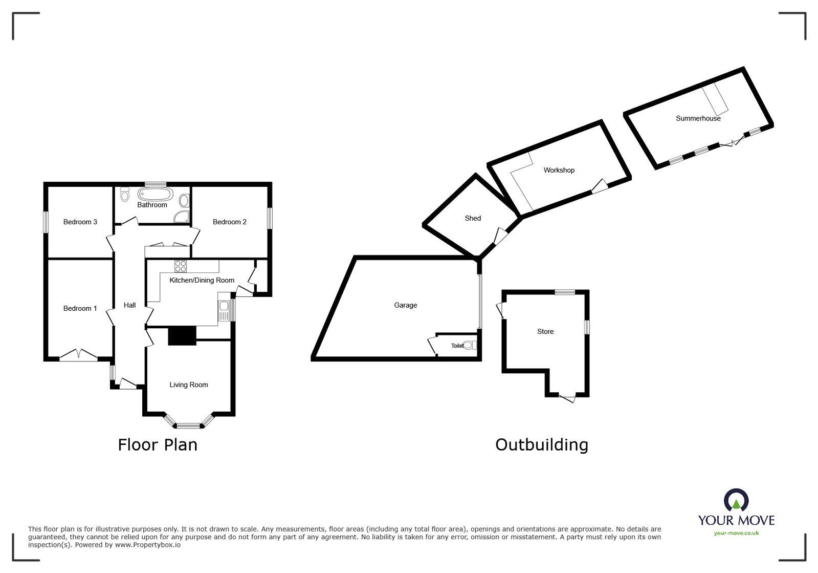 Floorplan of 3 bedroom Detached Bungalow for sale, Wigton, Cumbria, CA7